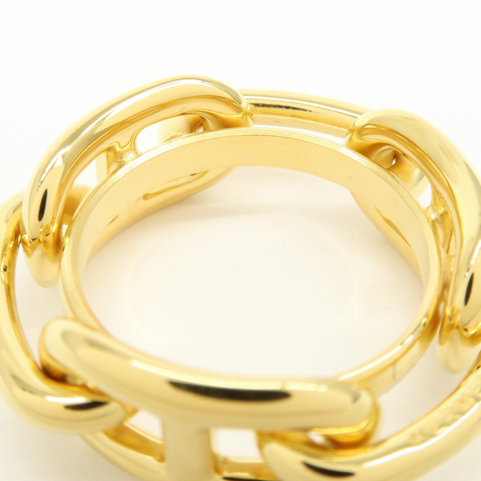 HERMES Scarf Ring 90 Legato Chaine d'Ancre Enchainee Gold