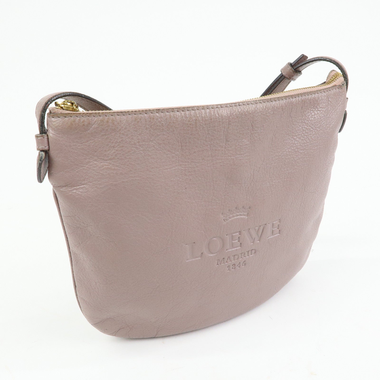 LOEWE Heritage Calf Leather Shoulder Bag Crossbody Bag Pink
