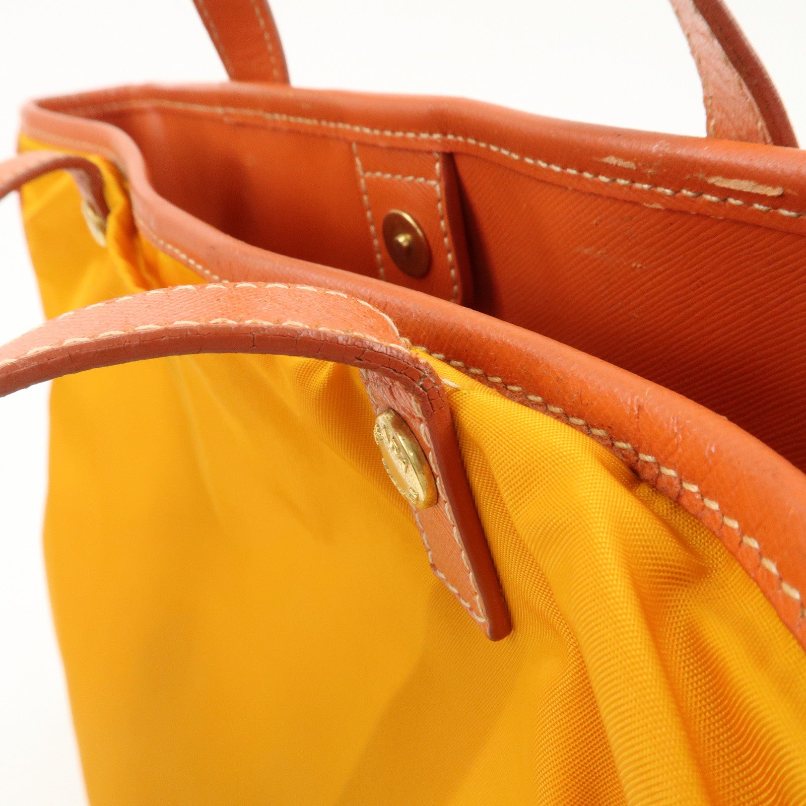 PRADA Logo 2Way Bag Tote Bag Shoulder Crossbody Bag Orange BN1473