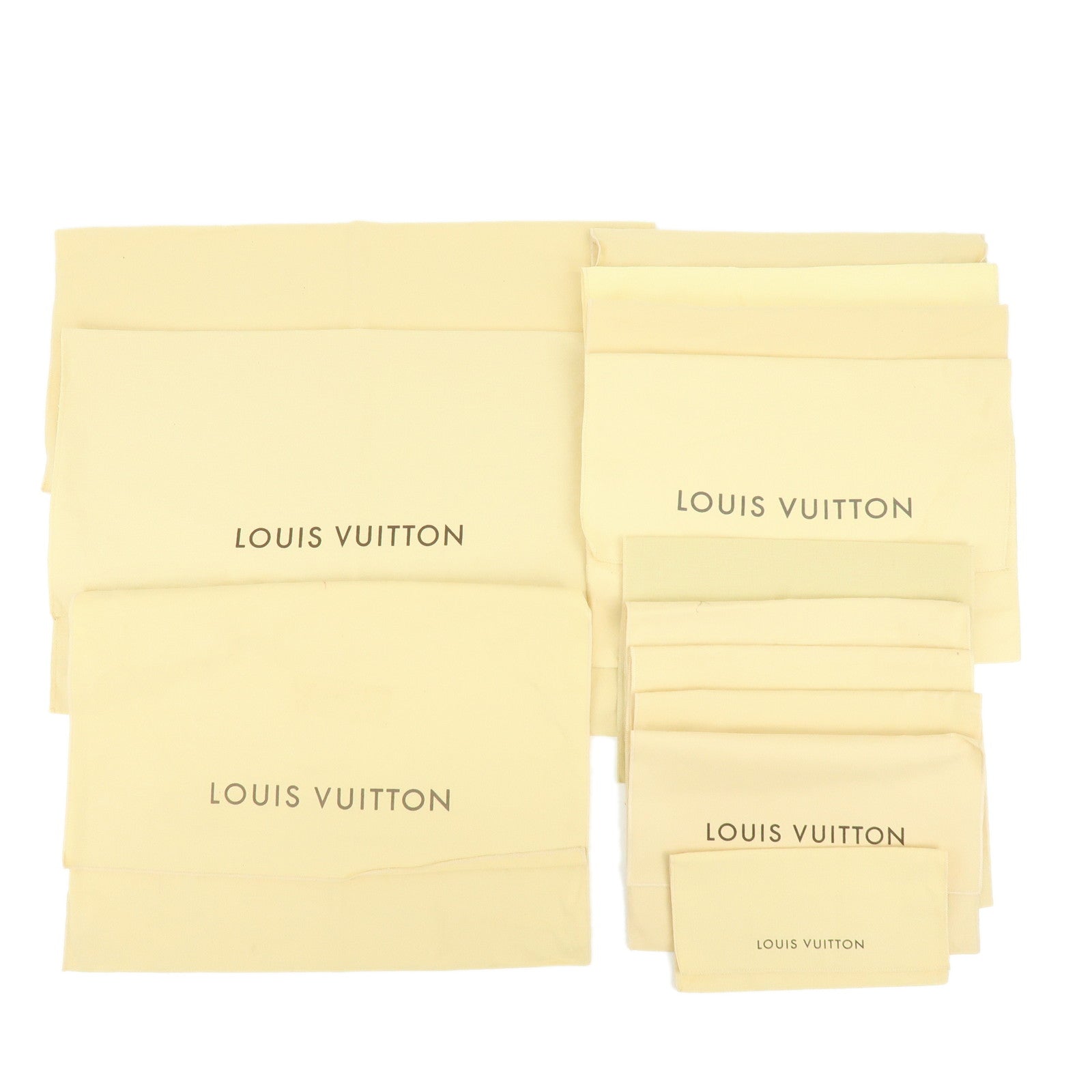 Louis Vuitton Set of 13 Dust Bag Storage Bag Flap Style Beige