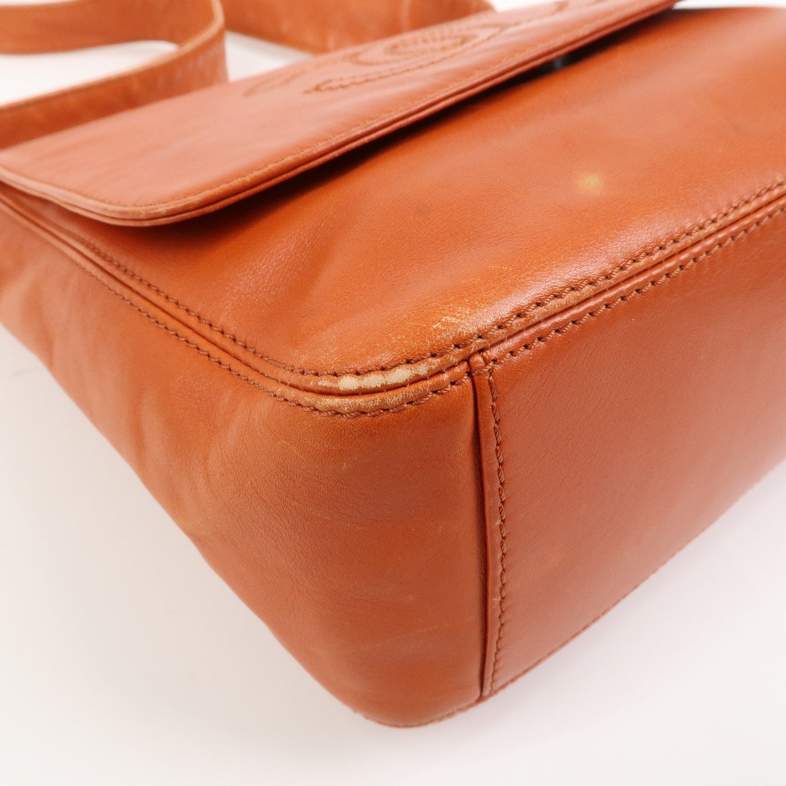 CHANEL COCO Mark Calf Leather Shoulder Bag Hand Bag Brown