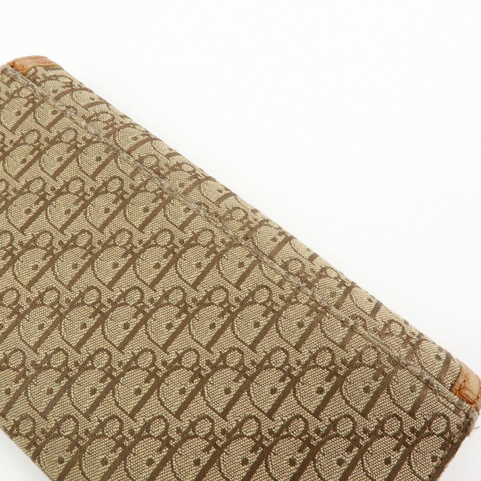 Christian Dior Trotter Street Chic Canvas Leather Long Wallet Brown