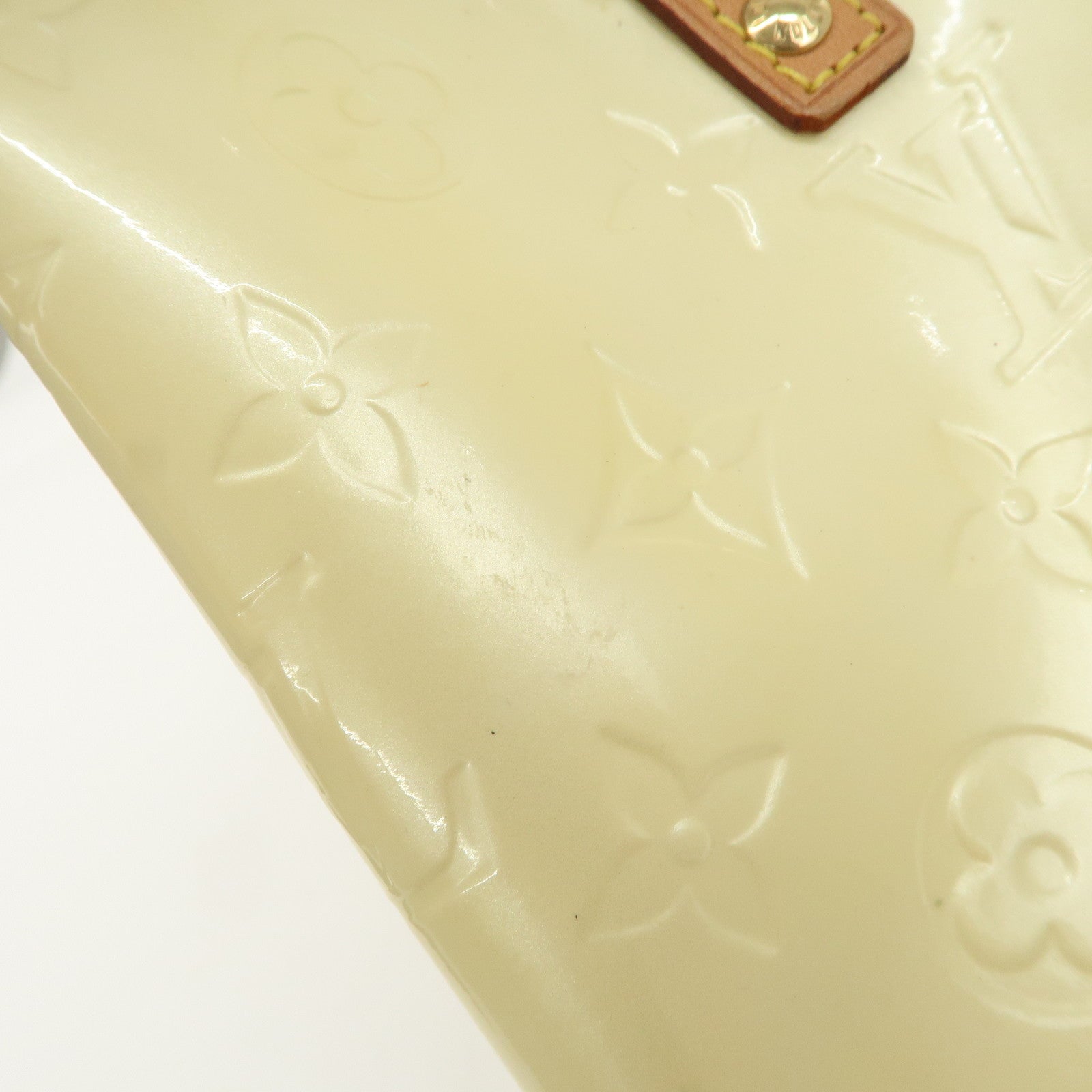Louis Vuitton Monogram Vernis Lead PM Hand Bag Perle M91336 Used