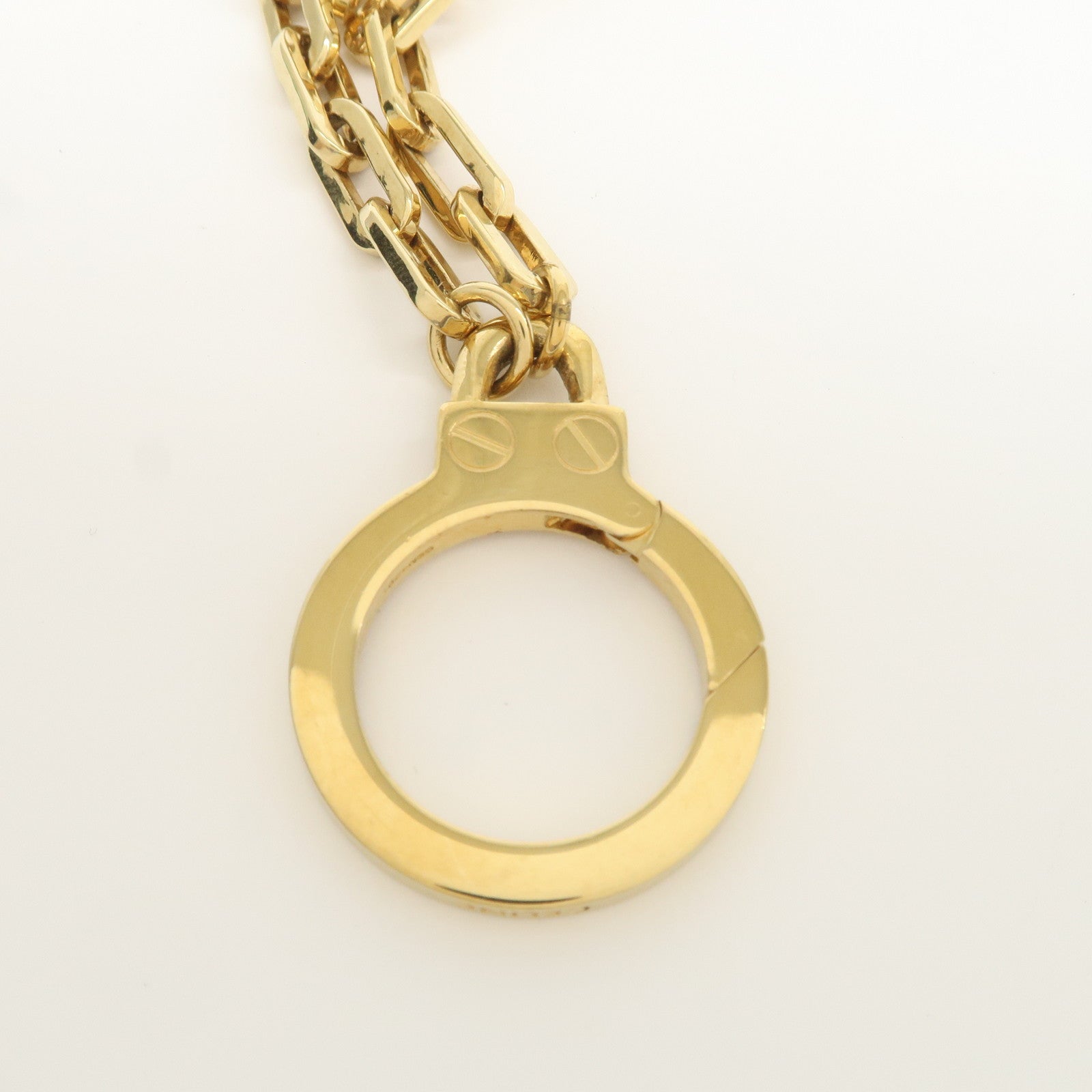 CELINE Triomphe Metal Bag Charm Key Holder Key Charm Gold