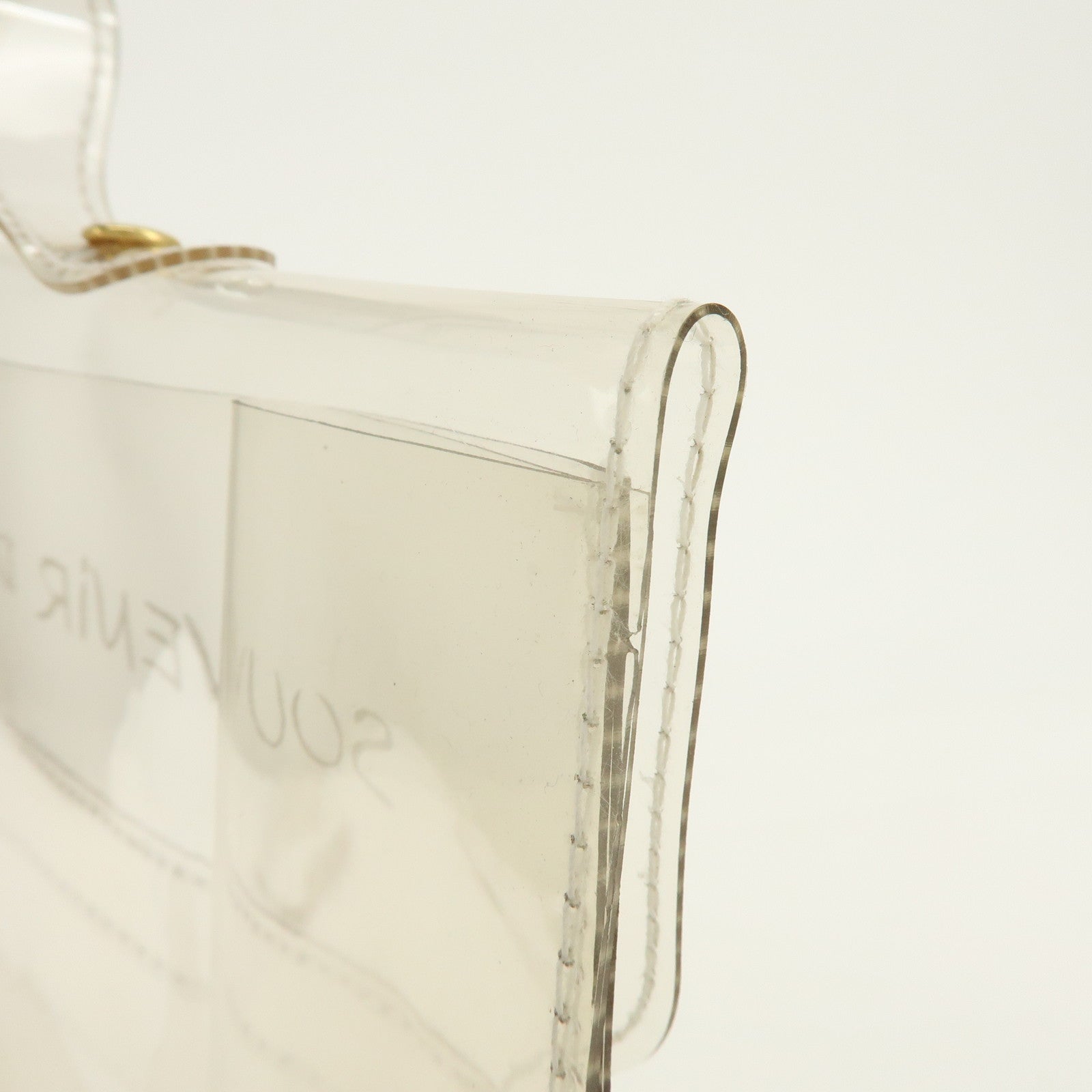 HERMES Vinyl Kelly Hand Bag Clear