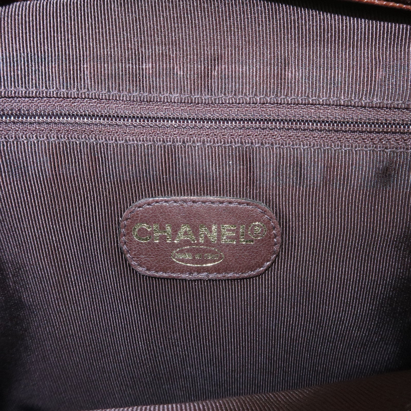 CHANEL COCO Mark Caviarskin Tote Bag Shoulder Bag Brown