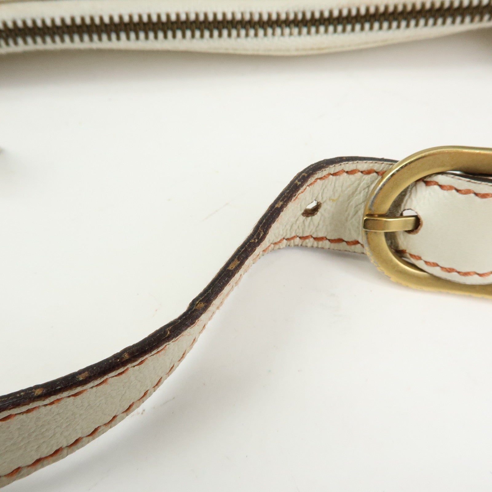 GUCCI Interlocking G Leather Hand Bag Shoulder Bag Ivory 121552