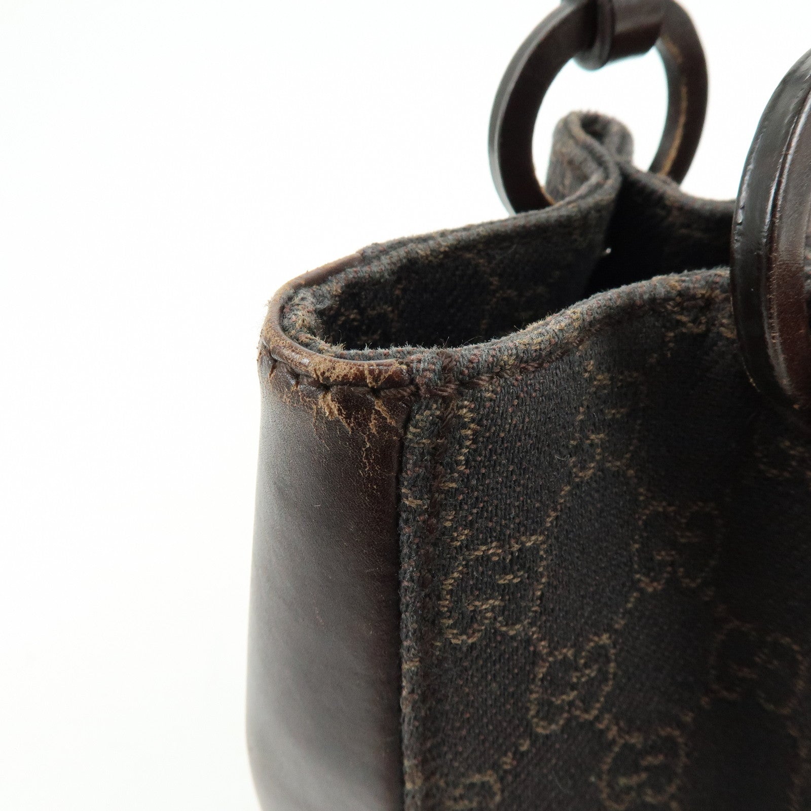 GUCCI GG Monogram Canvas Leather Shoulder Hand Bag Brown 101919