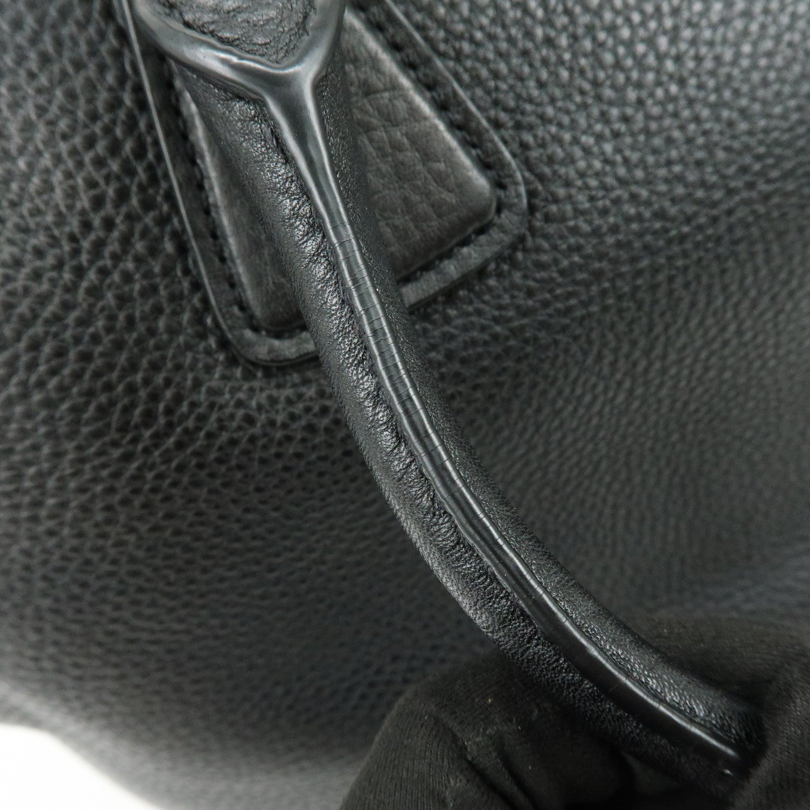 PRADA Calf Leather Tote Bag Hand Bag Black BN2579