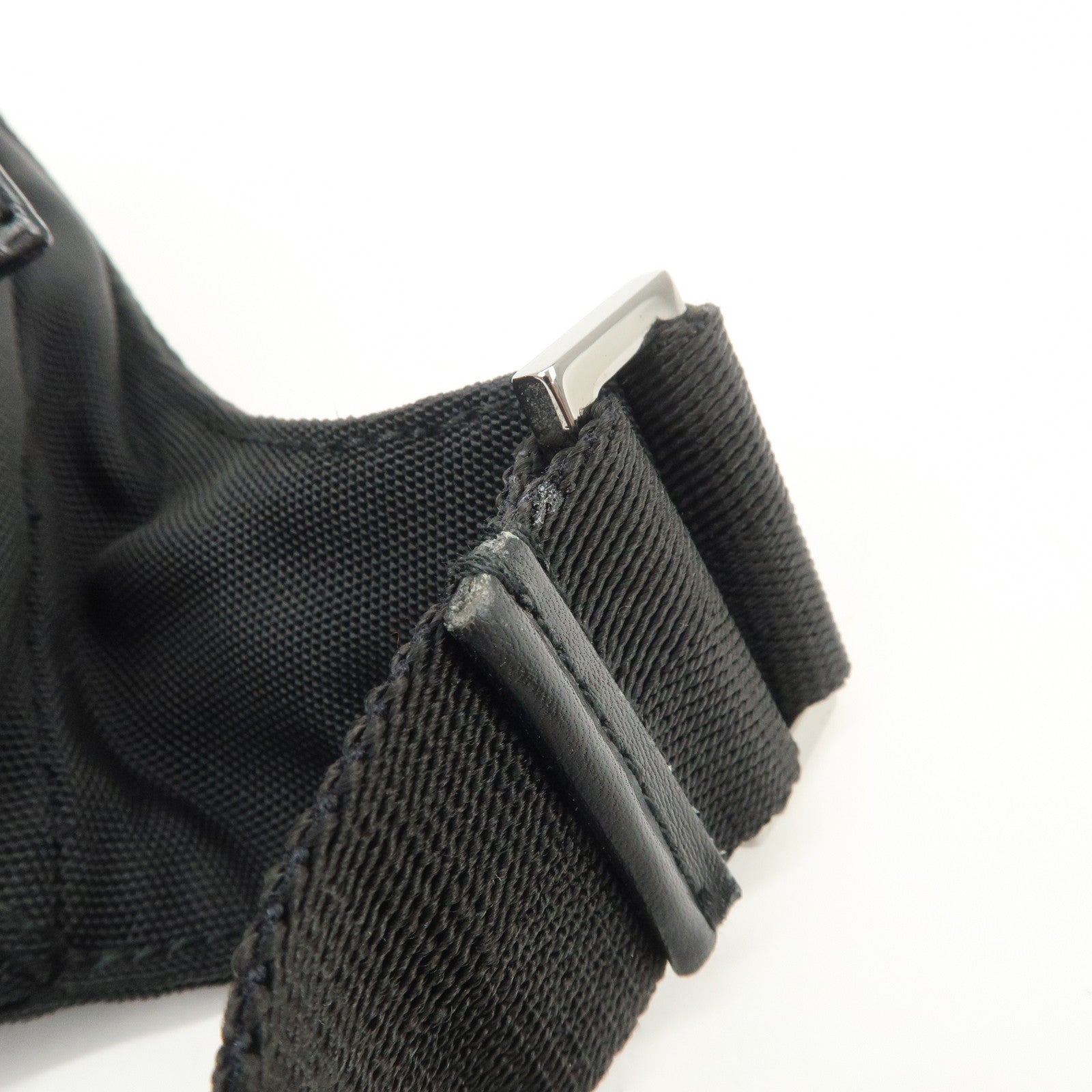 GUCCI Sherry Nylon Leather Body Bag Waist Bag Black 122350