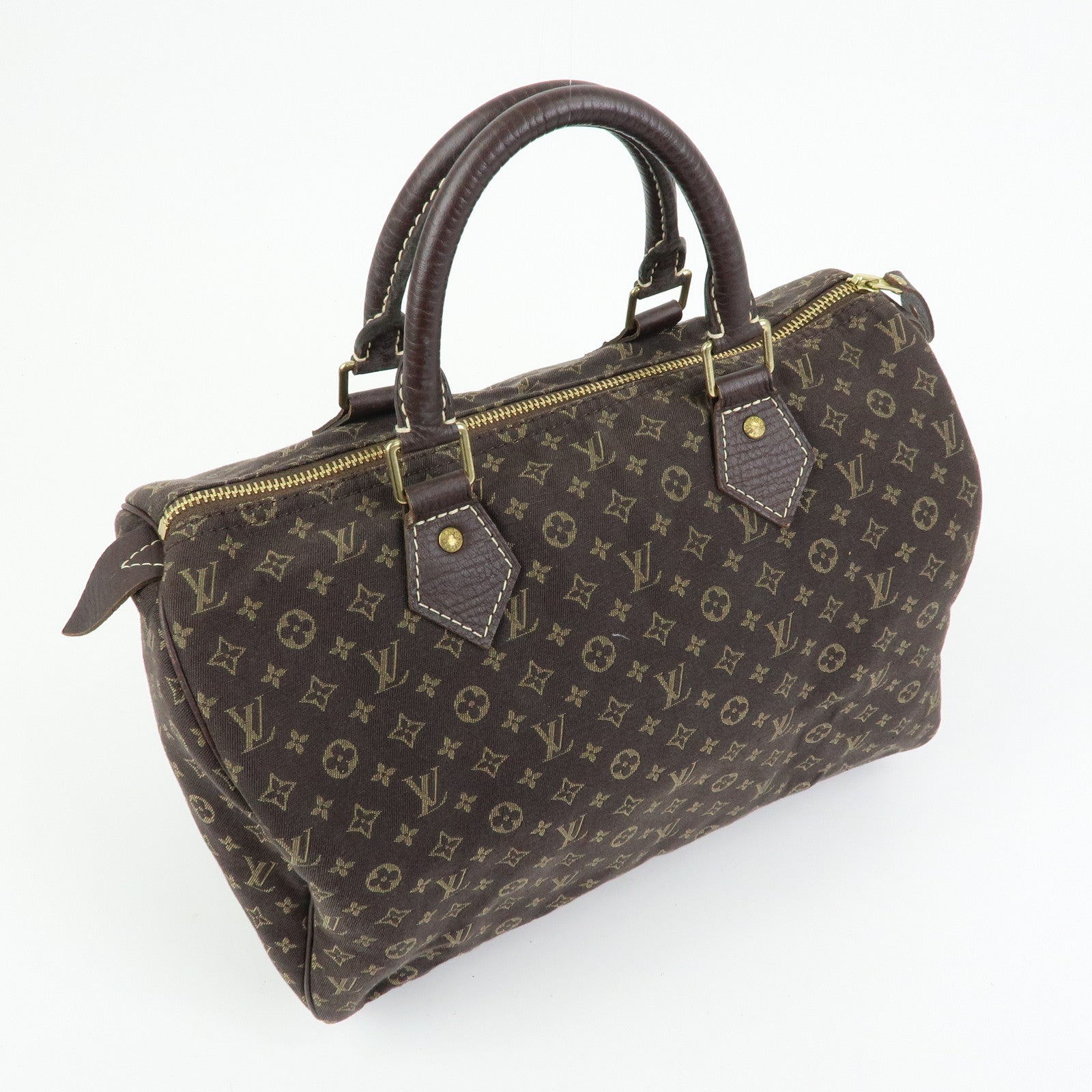Louis Vuitton Monogram Mini Lin Speedy 30 Boston Bag Ebene M95224
