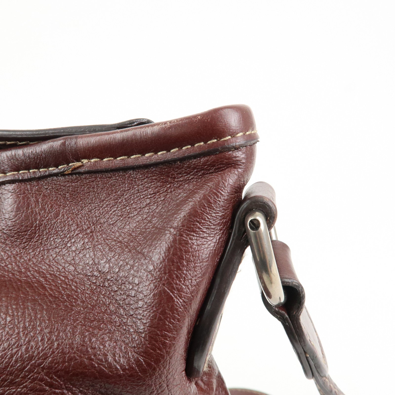 GUCCI Leather Shoulder Bag Crossbody Bag Bordeaux 190279 Used