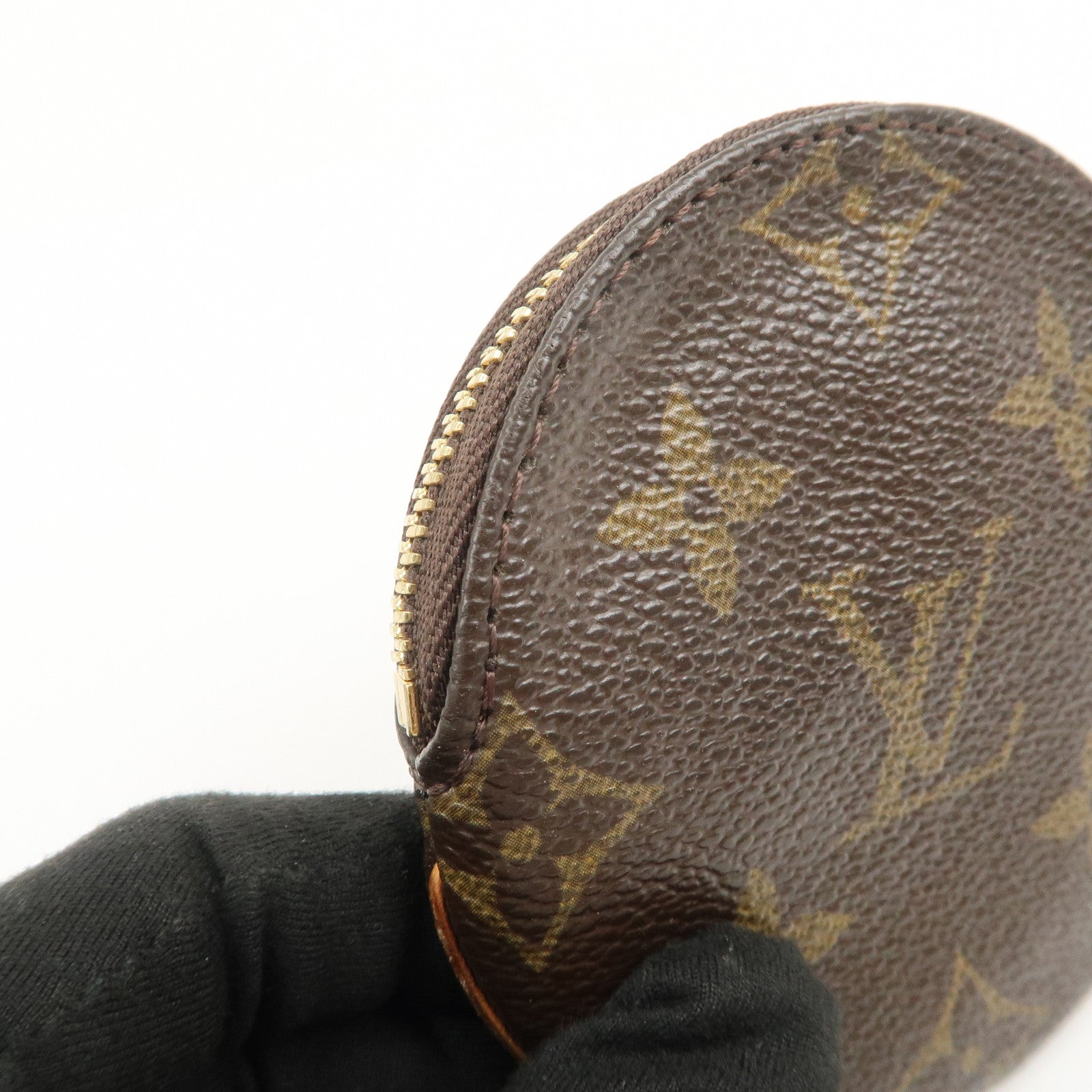 Louis Vuitton Monogram Porte Monnaie Rond Coin Case Brown M61926