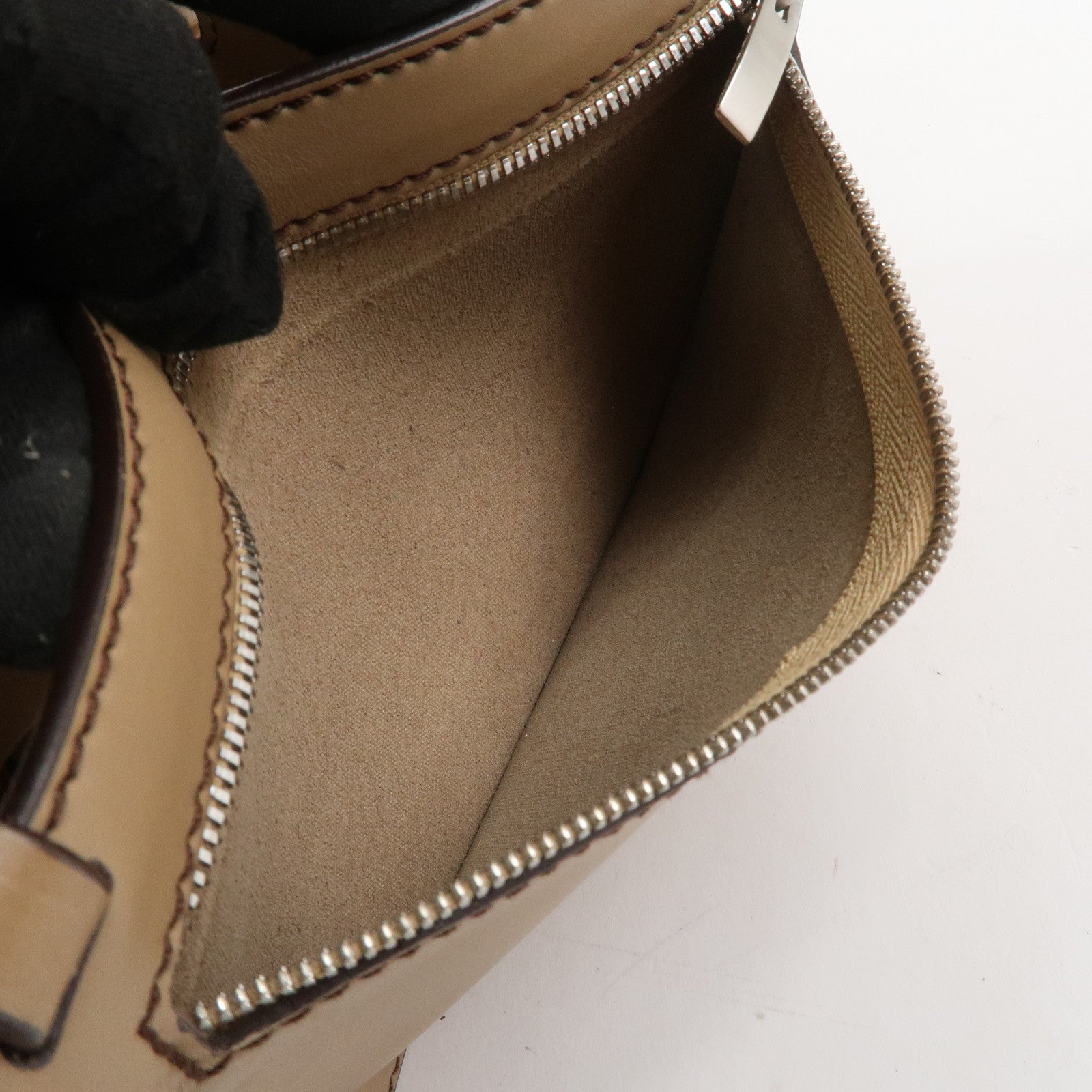 Ferragamo Suede Shoulder Bag Hand Bag Beige