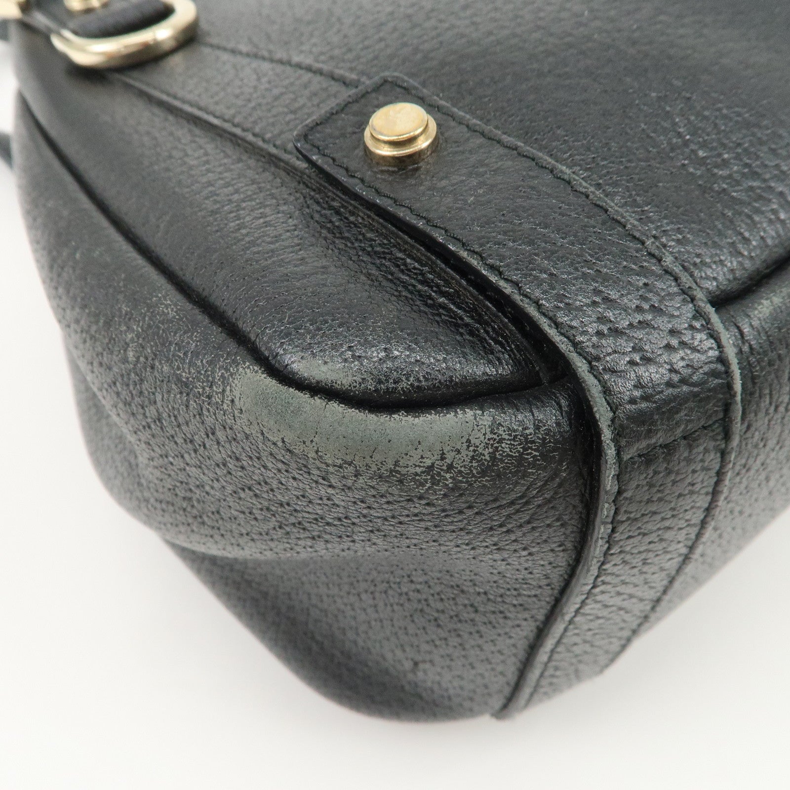 GUCCI Abbey Leather Tote Bag Hand Bag Black 130736