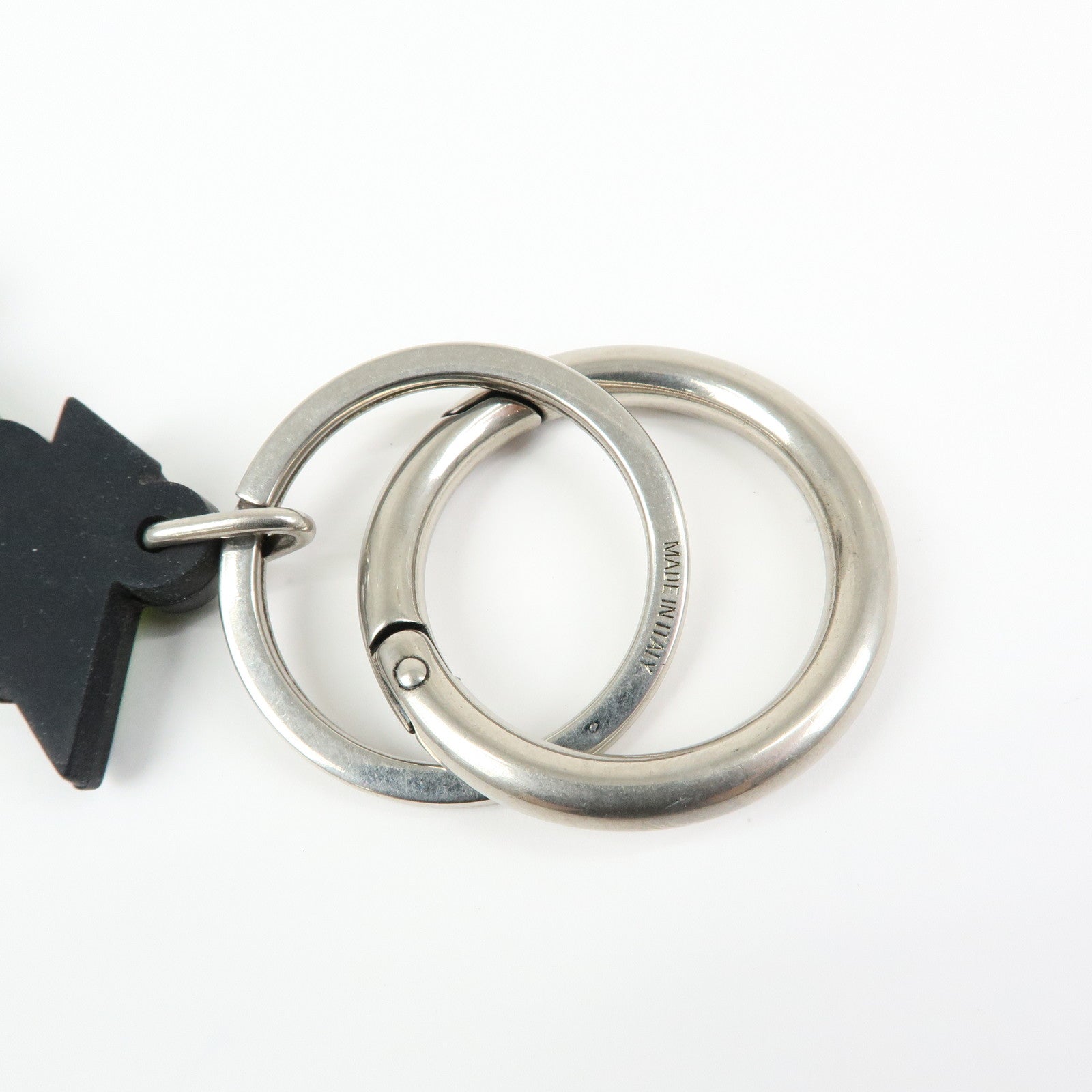 BALENCIAGA Logo Rubber Bag Charm Key Holder Green