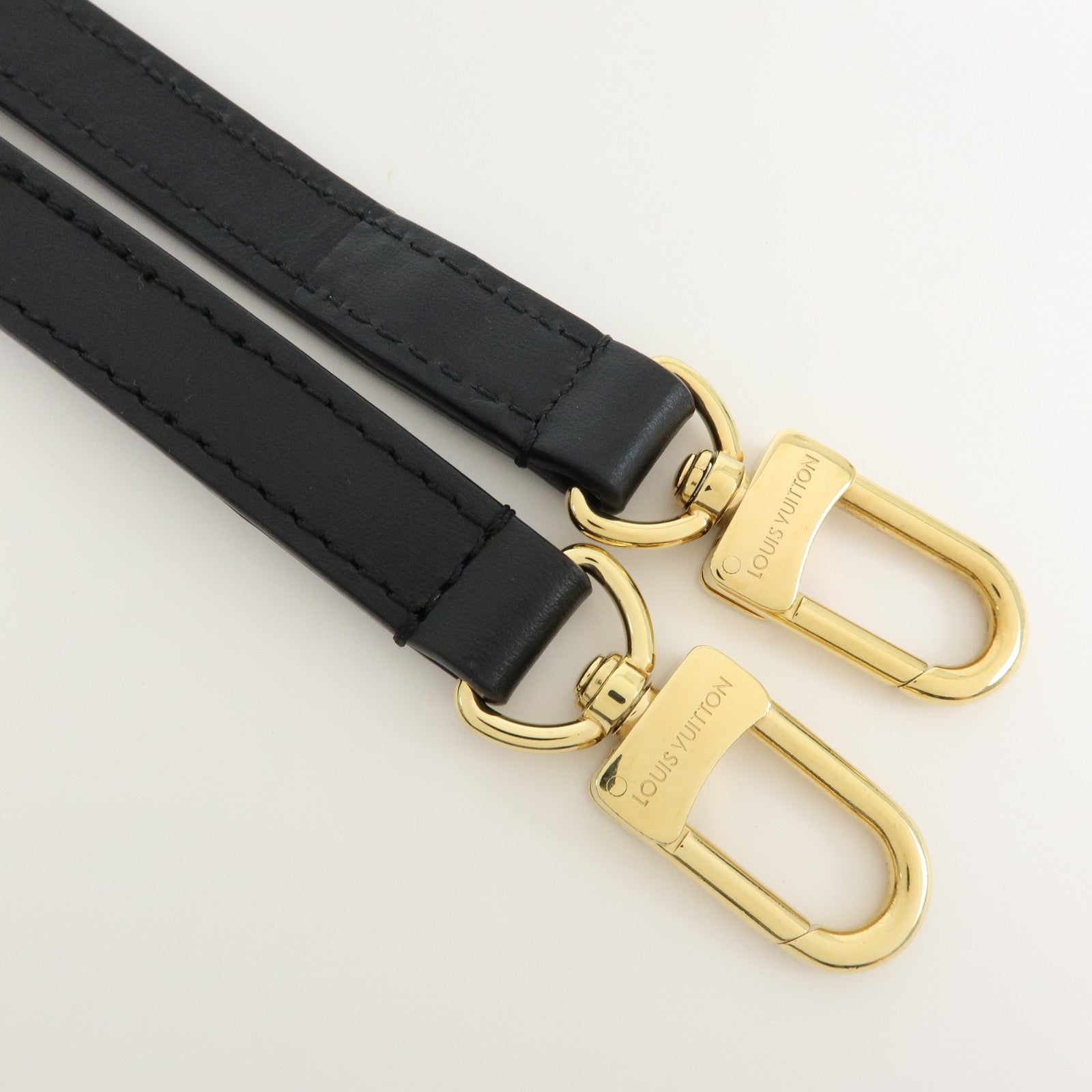 Louis Vuitton Leather Adjustable Shoulder Strap 120cm 1.5cm Black