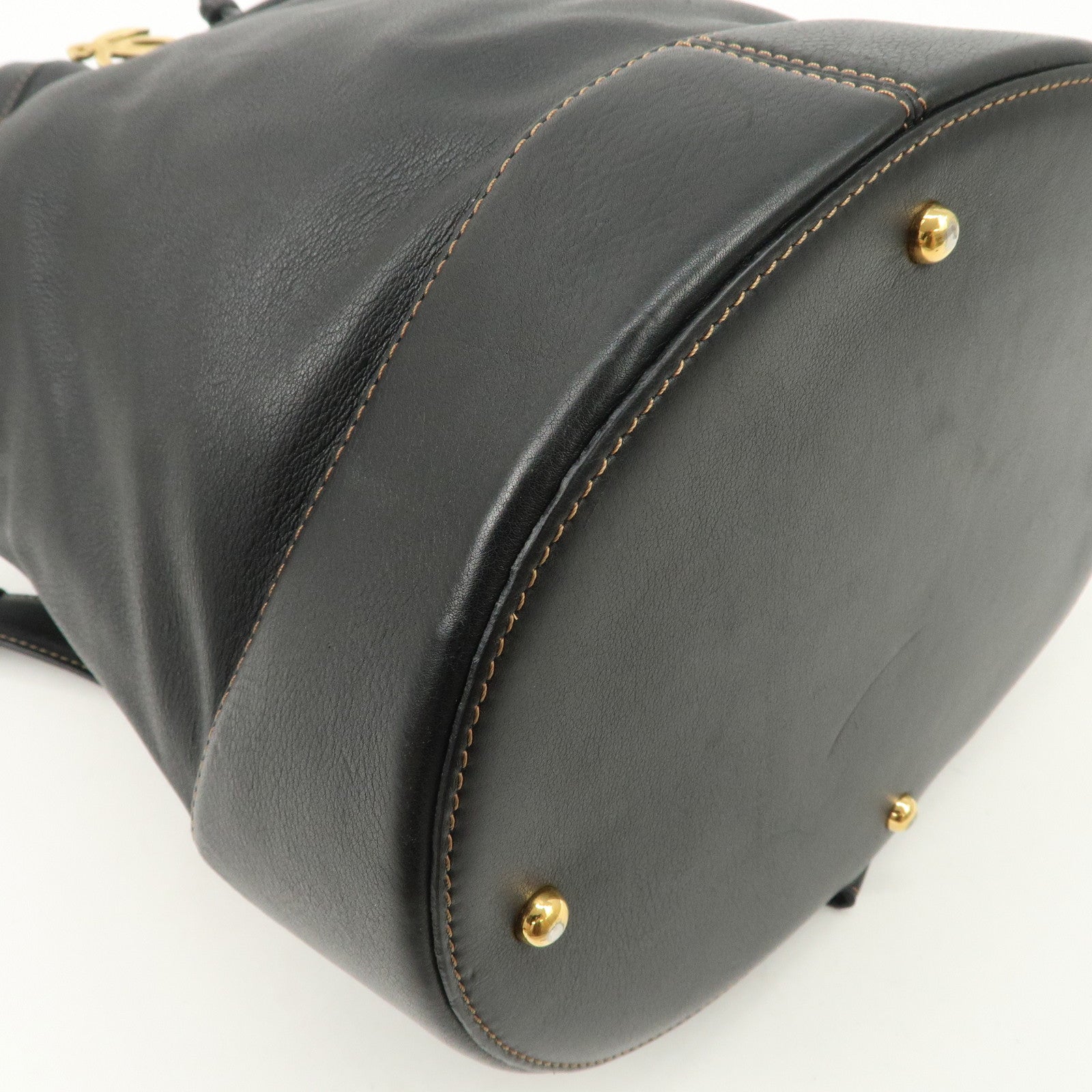 LOEWE Anton Leather Shoulder Bag Cross Body Bag Black Used