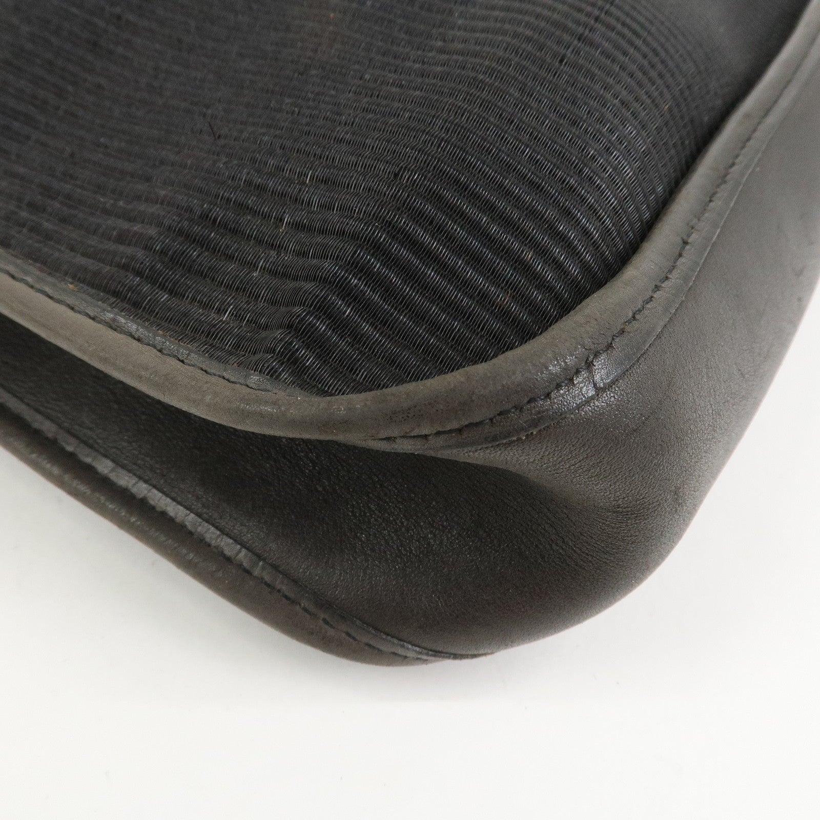 HERMES Vespa PM Crinolin Leather Shoulder Bag C Stamped Black