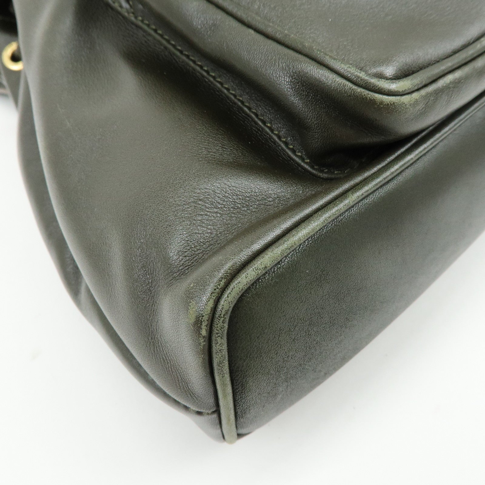 GUCCI Bamboo Leather Backpack Rucksack Khaki 003・1705・0030