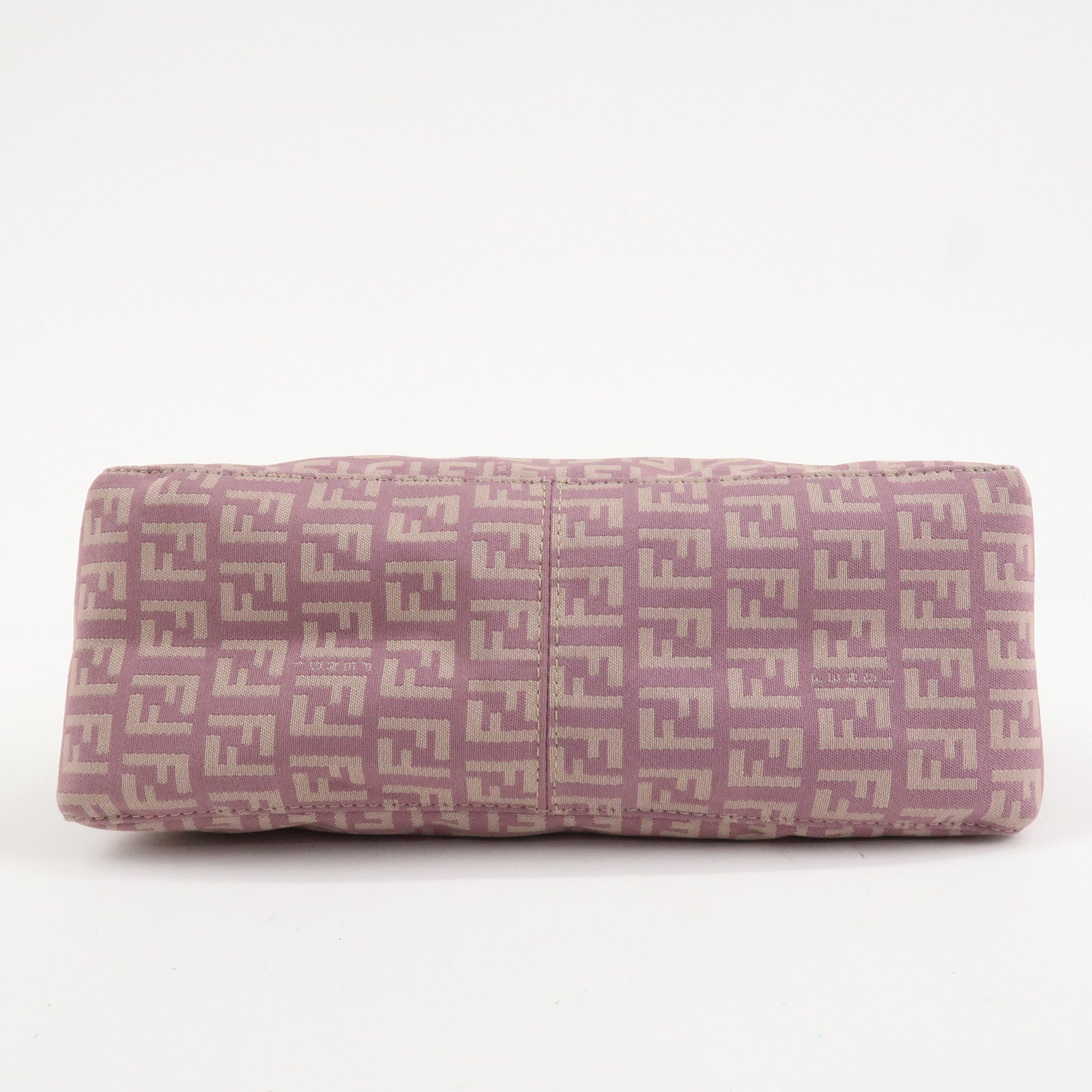 FENDI Zucchino Canvas Leather Shoulder Bag Pink 8BR267 Used