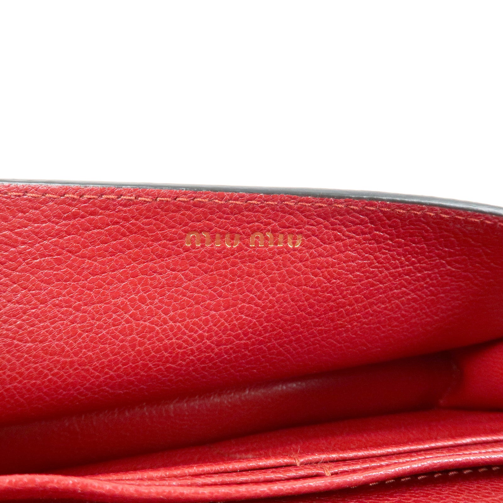 MIU MIU Madras Leather 2Way Bag Clutch Bag Shoulder Bag Red 5ZH044