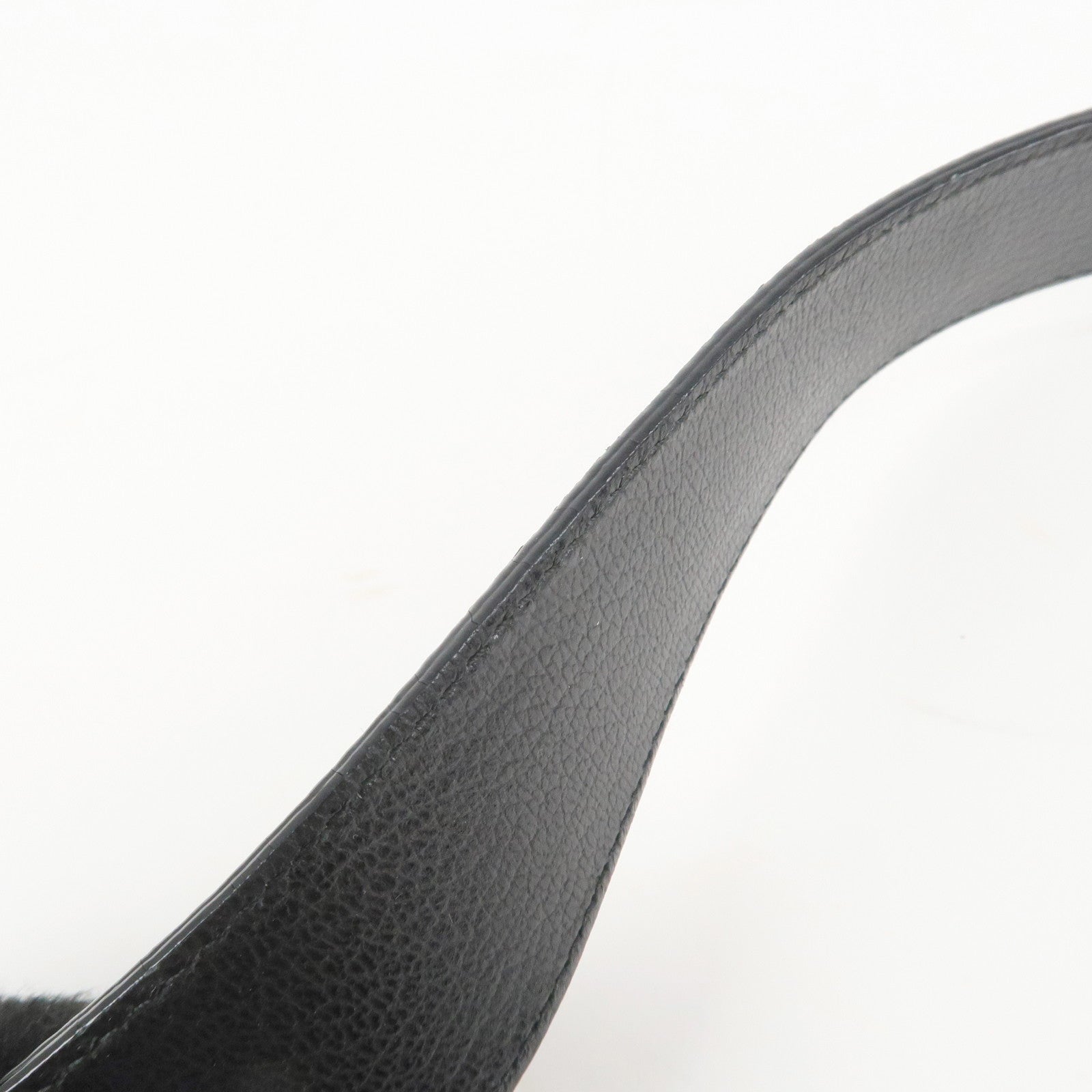 Ferragamo Ganchini Leather Shoulder Bag Hand Bag Black Used