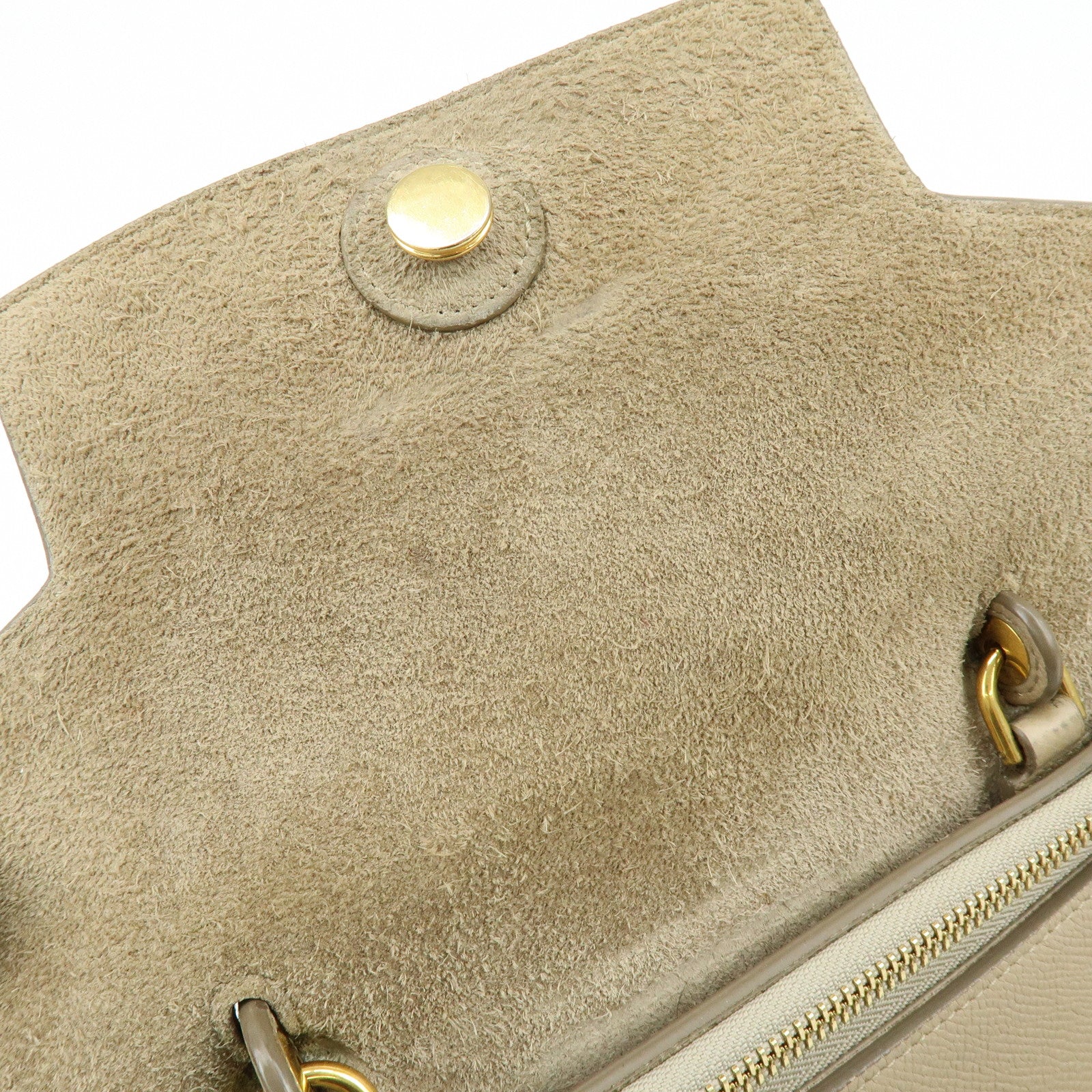 CELINE Belt Bag Leather 2WAY Bag Hand Bag Shoulder Bag Greige