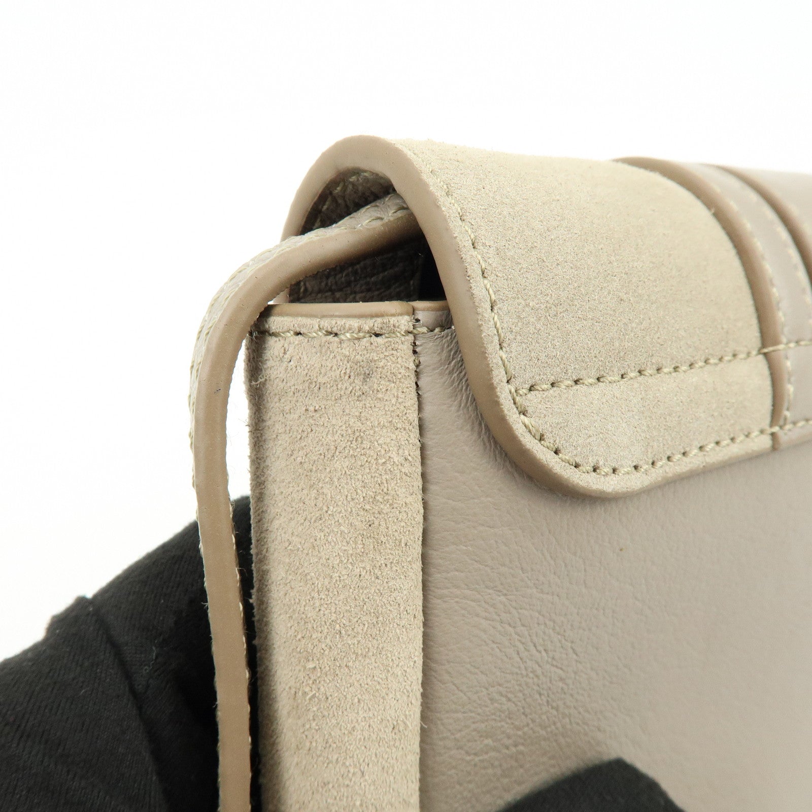 Chloe See By Chloe Hana Suede Leather Shoulder Crossbody Bag Greige