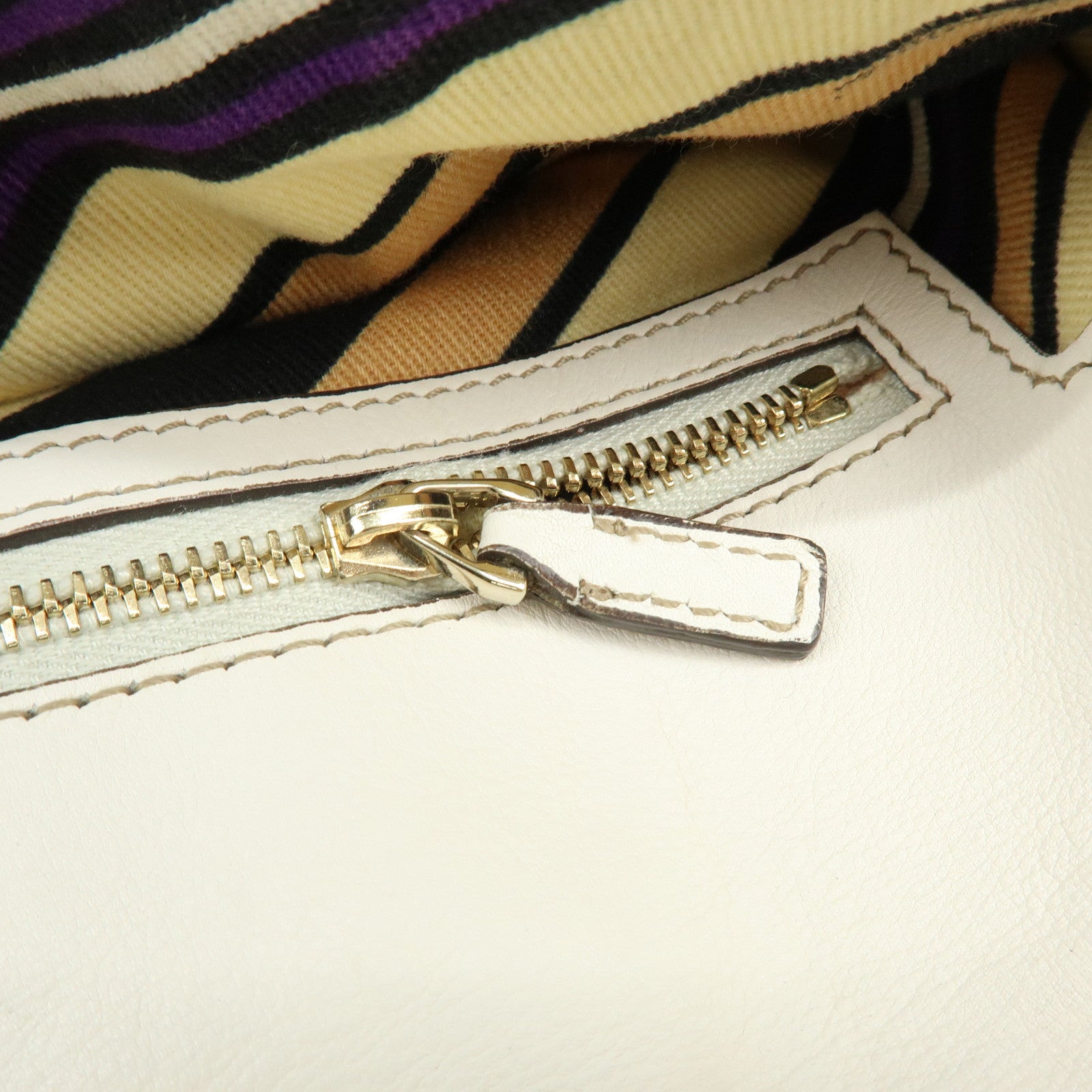 GUCCI Interlocking G Leather Shoulder Bag Ivory 167732