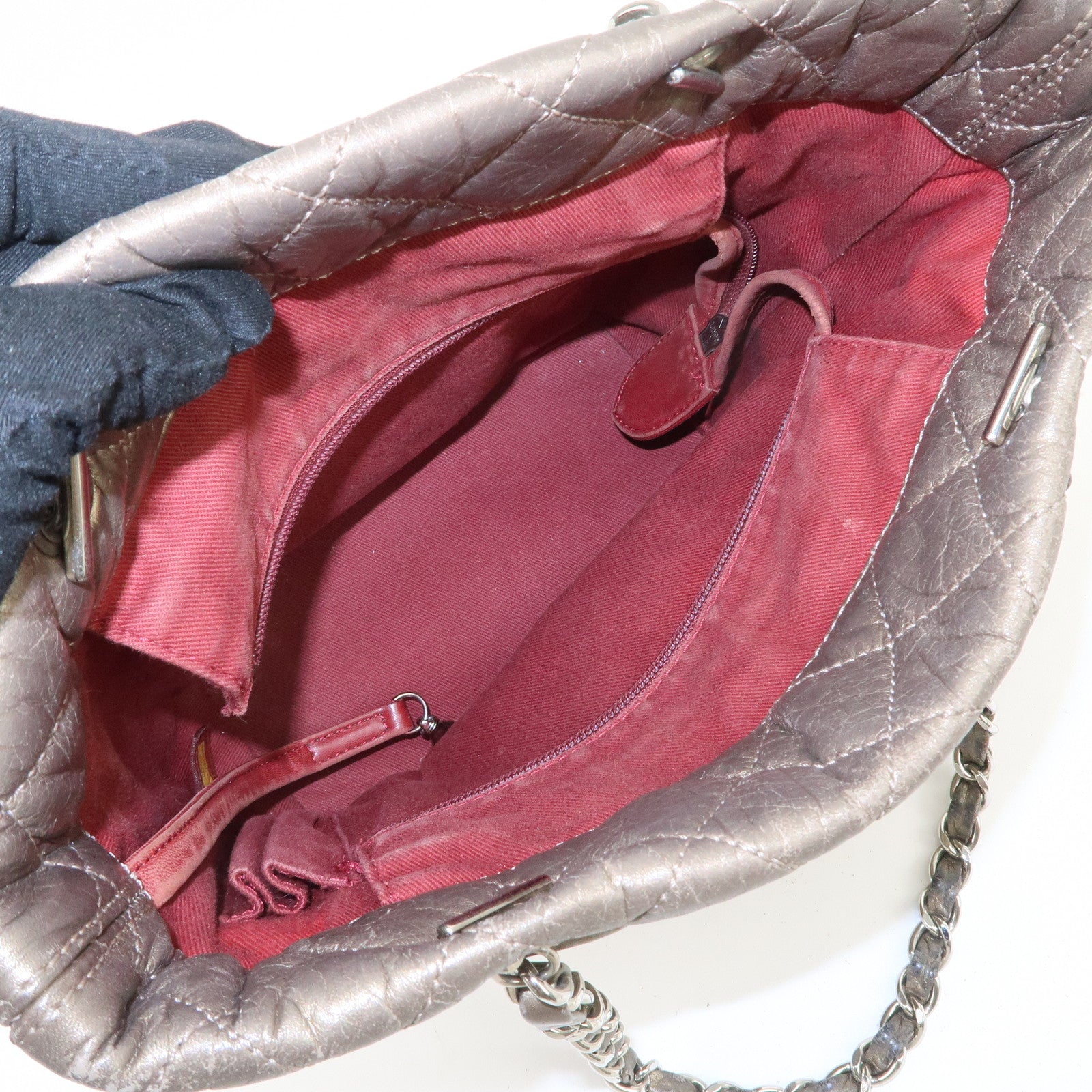 CHANEL Cambon Line Cotton Club Chain Shoulder Bag Tote Bag A34317