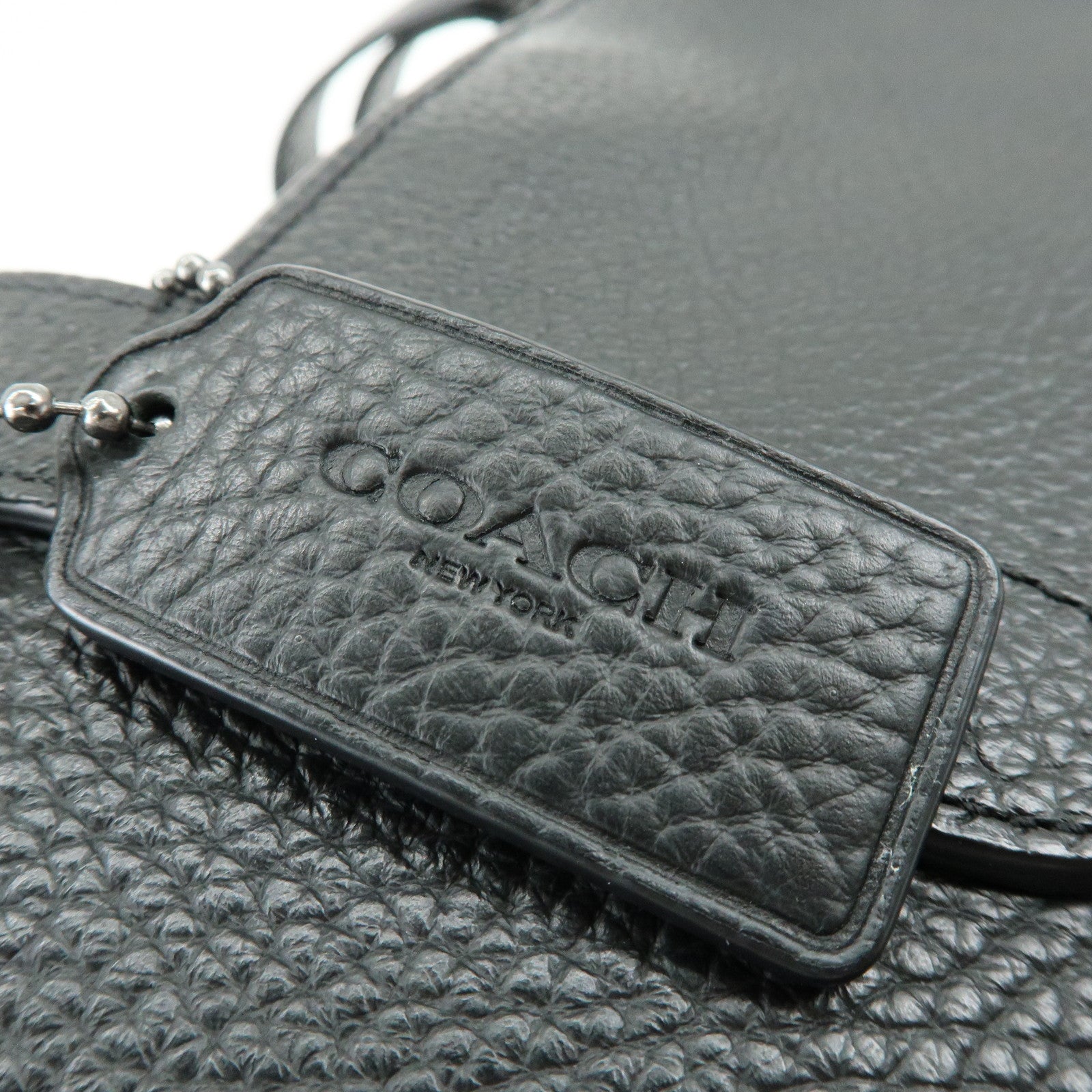 COACH Leather Tote Bag Hand Bag Shoulder Bag Black