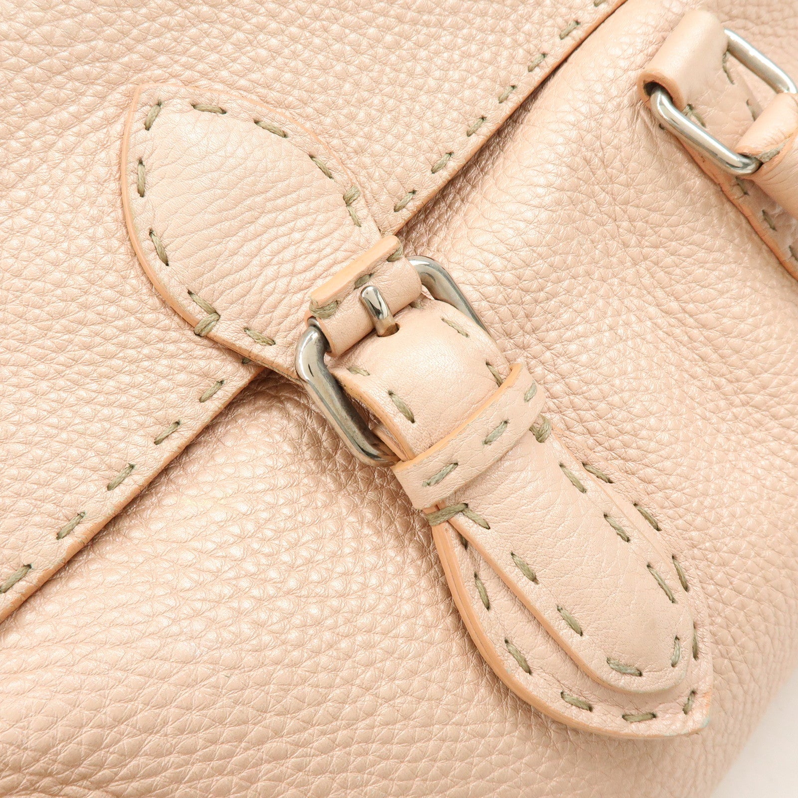 FENDI Selleria Leather Hand Bag Shoulder Bag Pink 8BR458