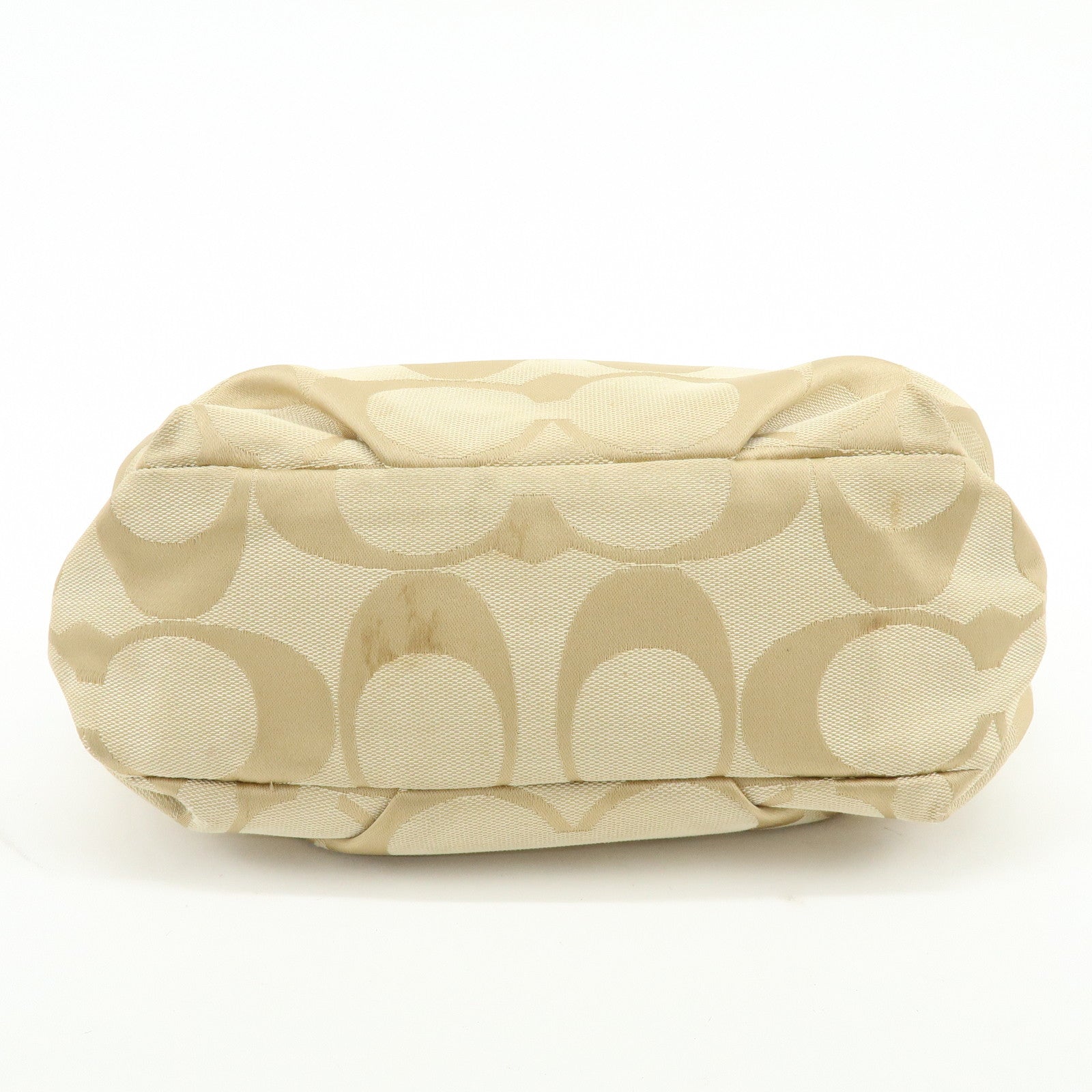 COACH Signature Set of 2 Canvas Leather Shoulder Bag Brown Beige