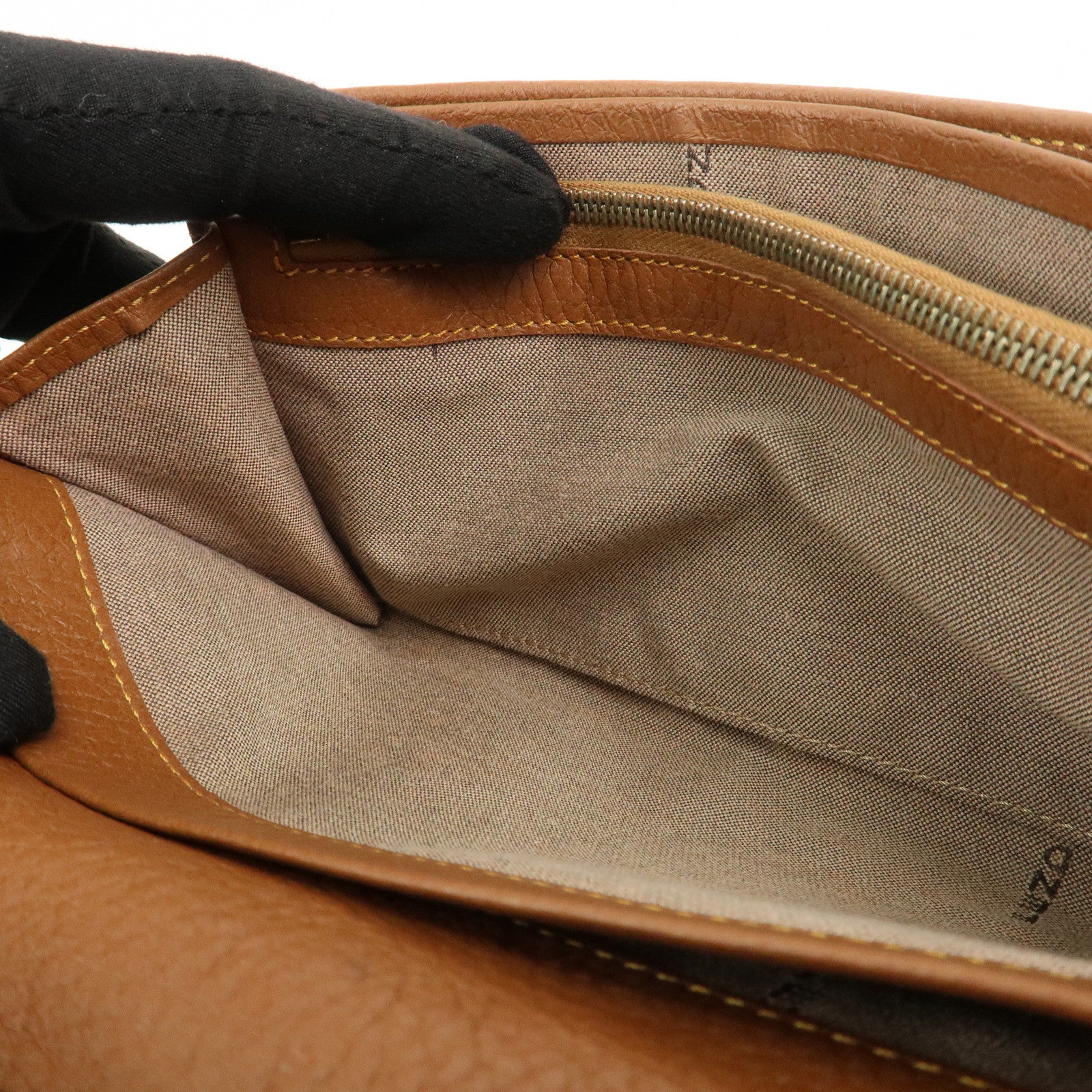 FENDI Zucchino Canvas Leather Bi-fold Long Wallet Brown 8M0000