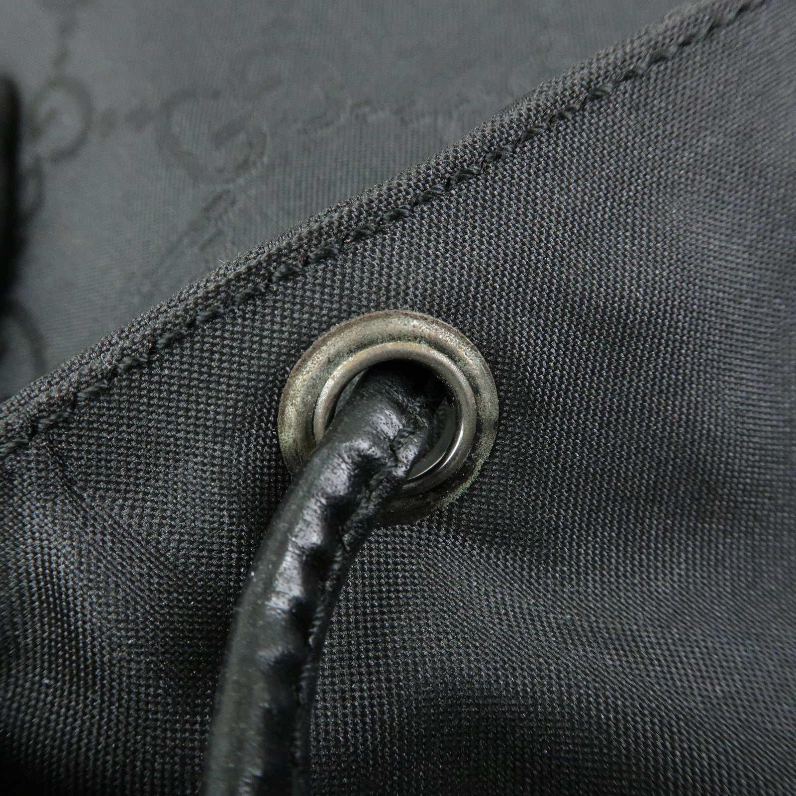 GUCCI GG Nylon Leather Backpack Rucksack Black 003・0238