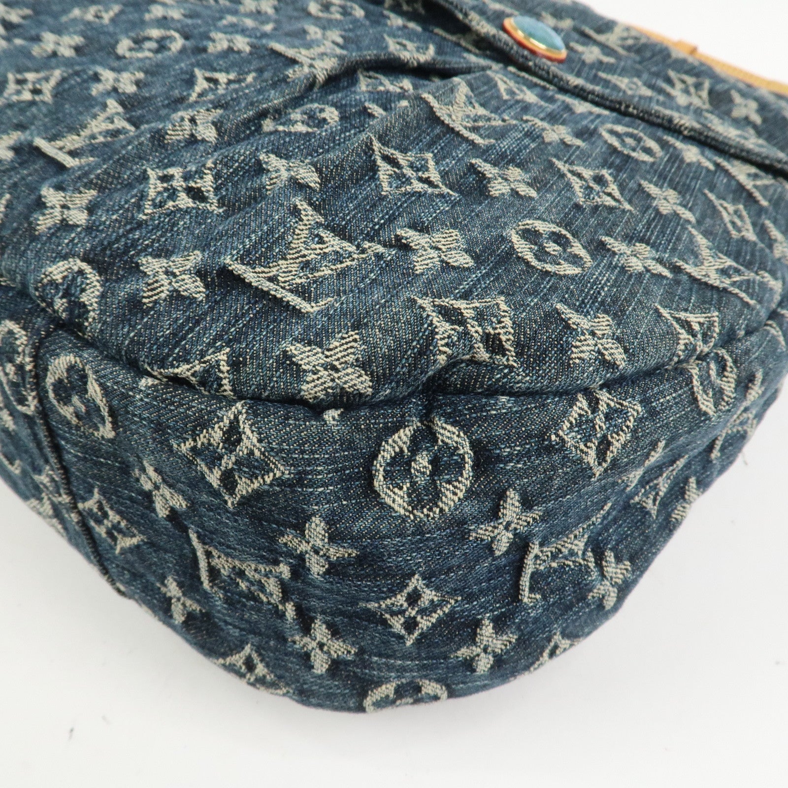 Louis Vuitton Monogram Denim Daily GM Shoulder Bag Gris Bleu M40493