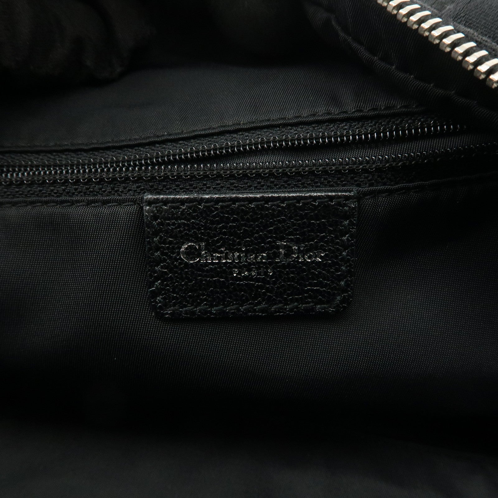 Christian Dior Trotter Leather Canvas Flower Embroidery Boston Bag Used