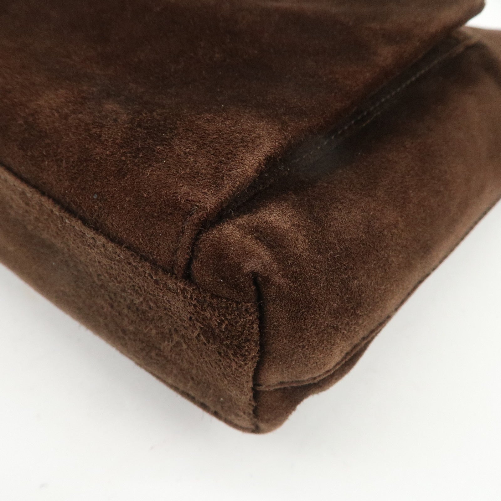 Ferragamo Gancini Suede Leather Shoulder Bag Brown