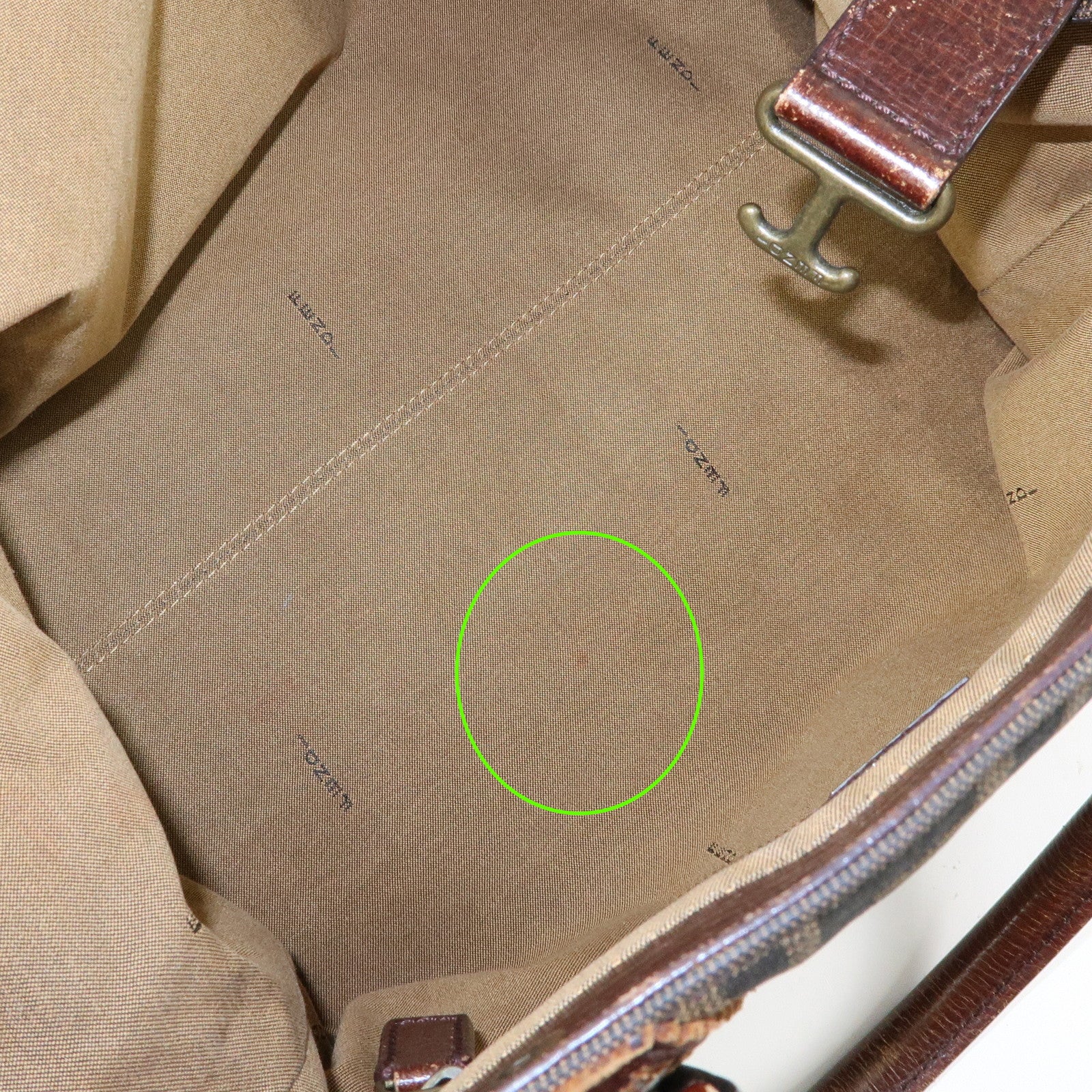 FENDI Ethnico Zucca Canvas Leather Tote Shoulder Bag Brown 8BN162