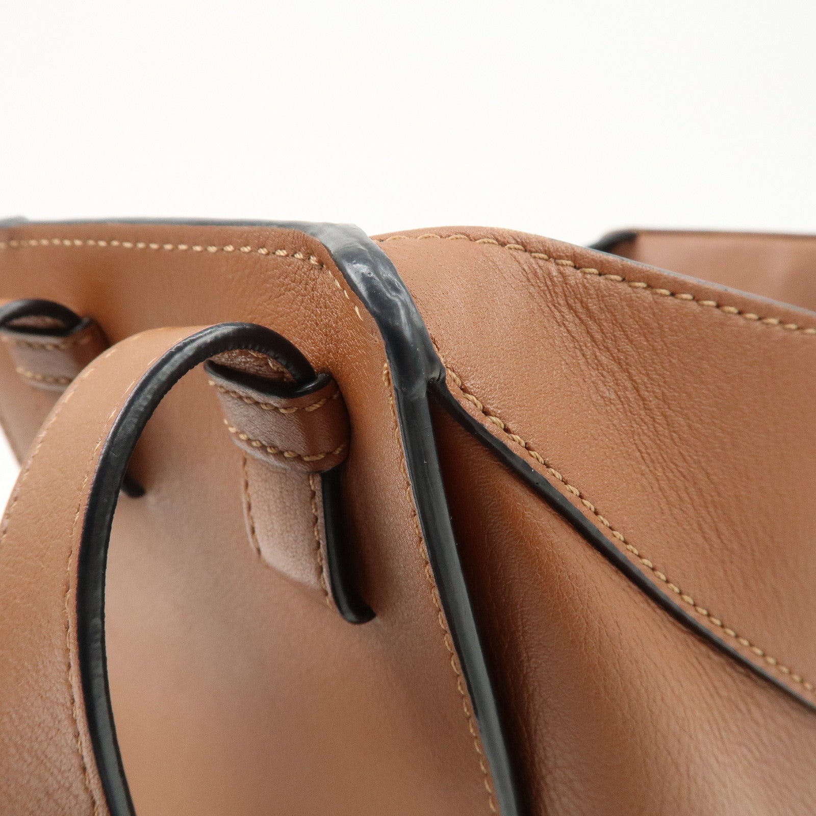 LOEWE Leather Hammock Medium Hand Bag Shoulder Bag Tan Used