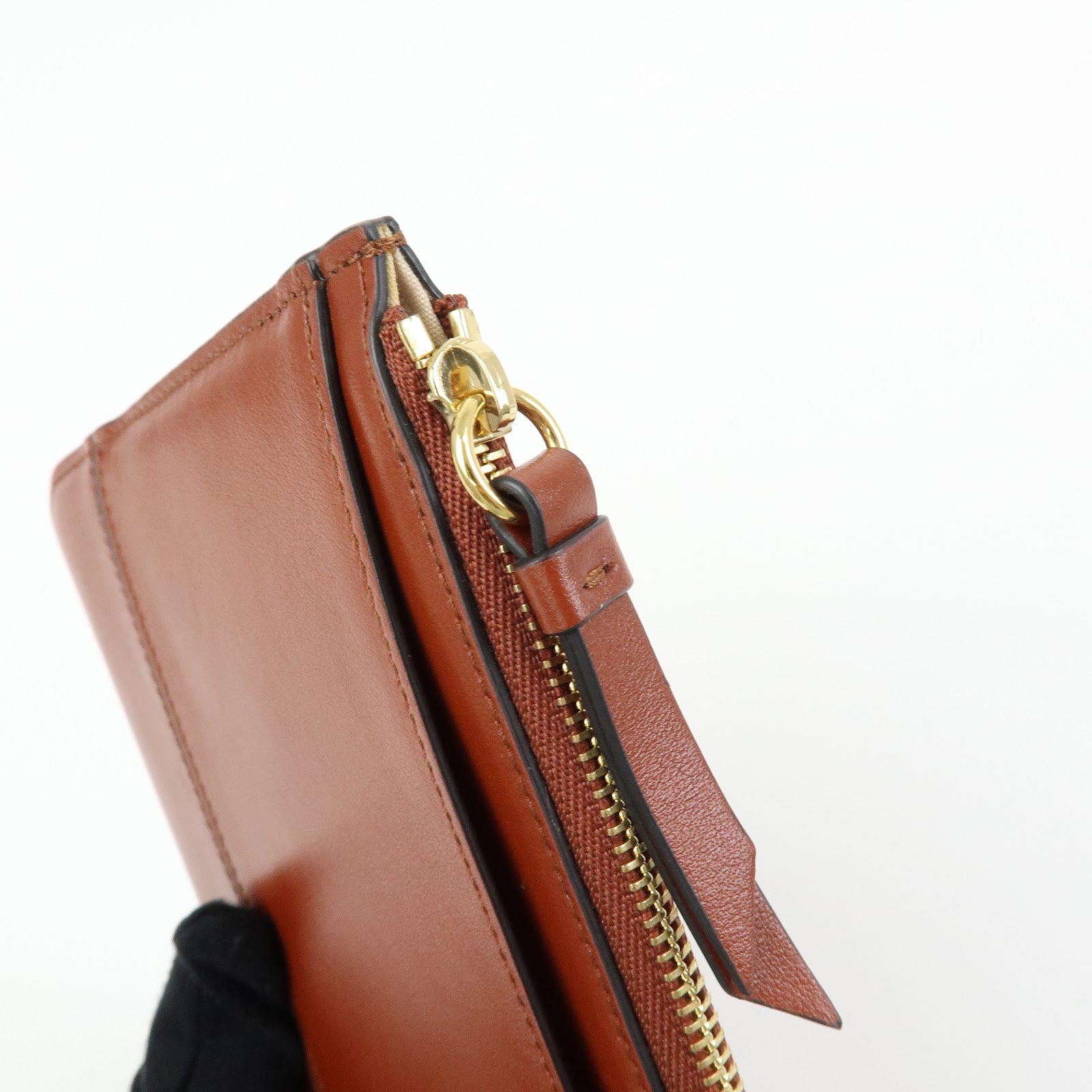 Chloe Chloe C Leather Pouch Fragment Case Passport Case Brown