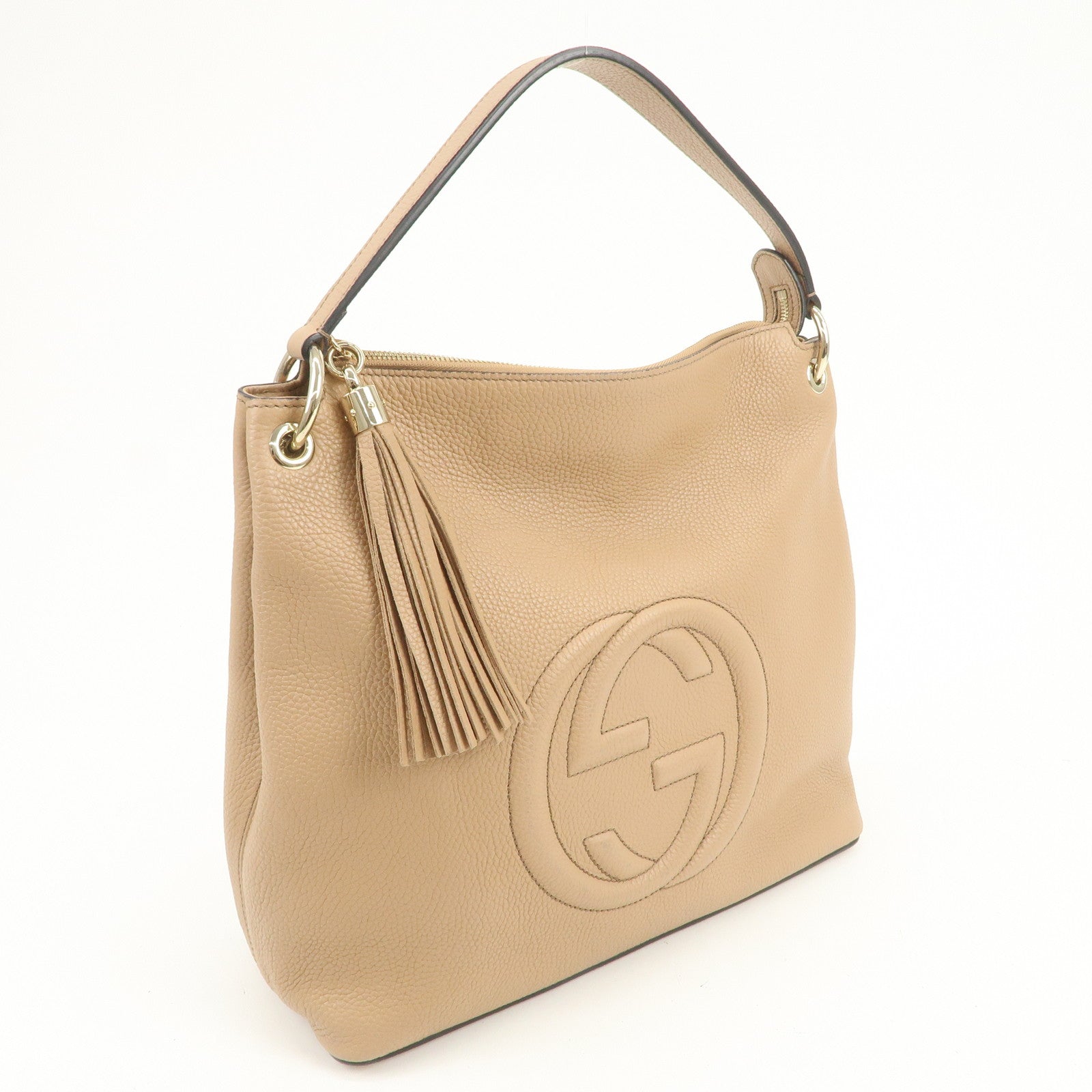 GUCCI SOHO Leather 2Way Bag Shoulder Bag Beige 408825