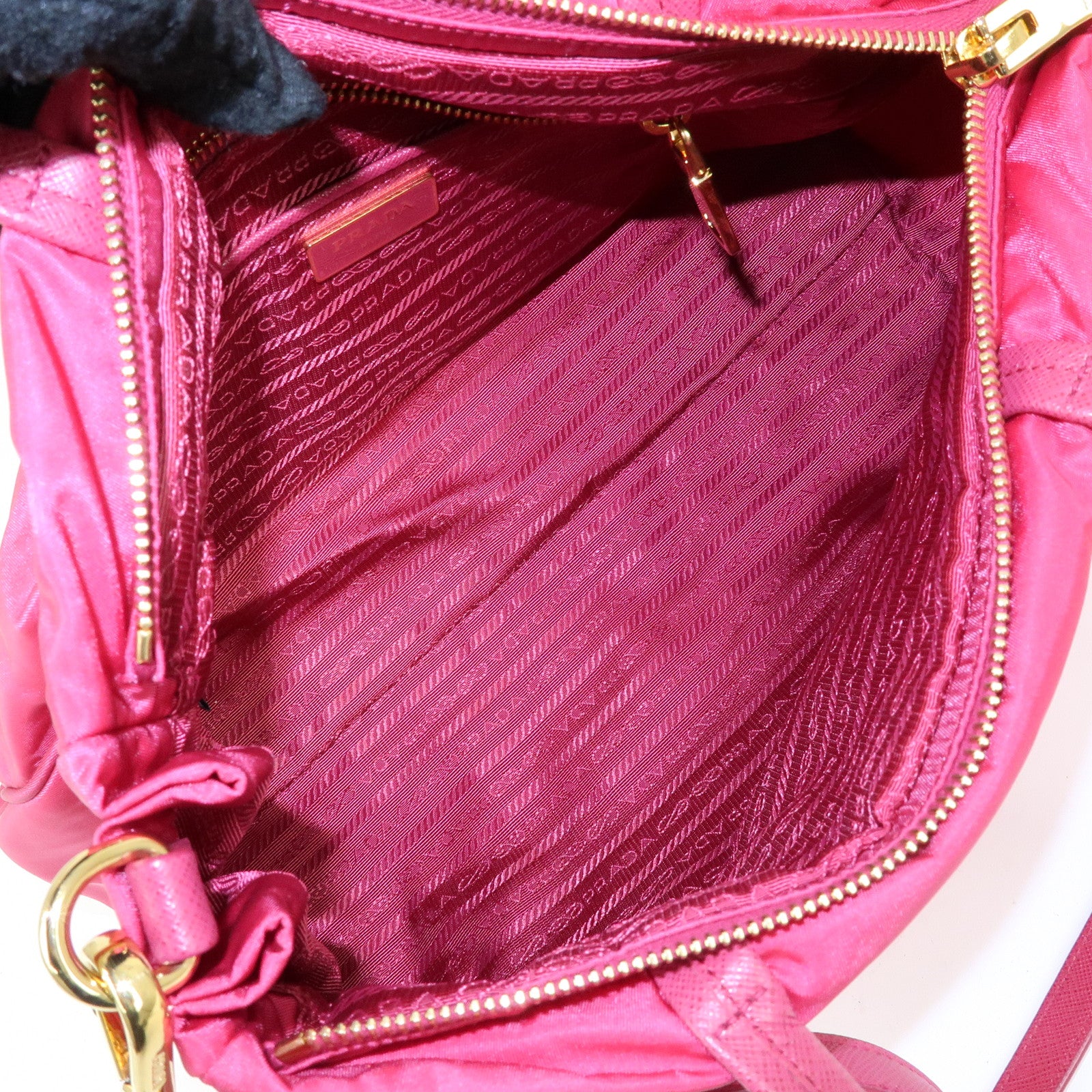 PRADA Tessuto Nylon 2Way Bag Hand Bag Shoulder Bag Pink 1BA843