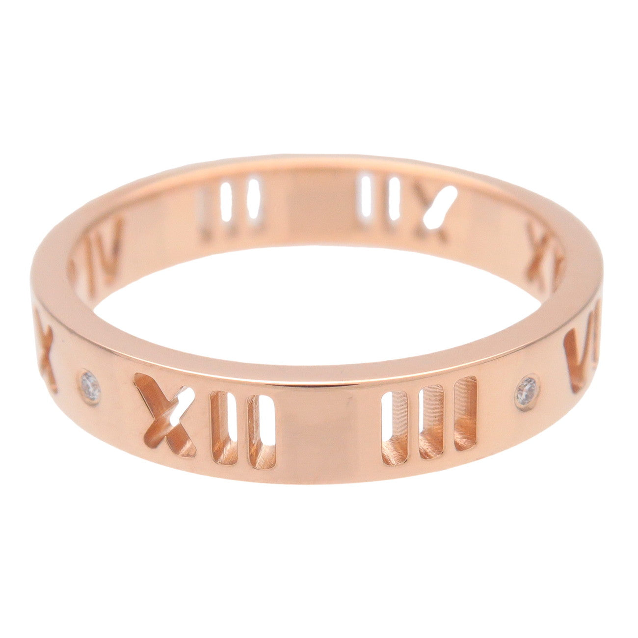 Tiffany & Co Pierced Atlas 4P Diamond Ring K18PG 750PG #11.5