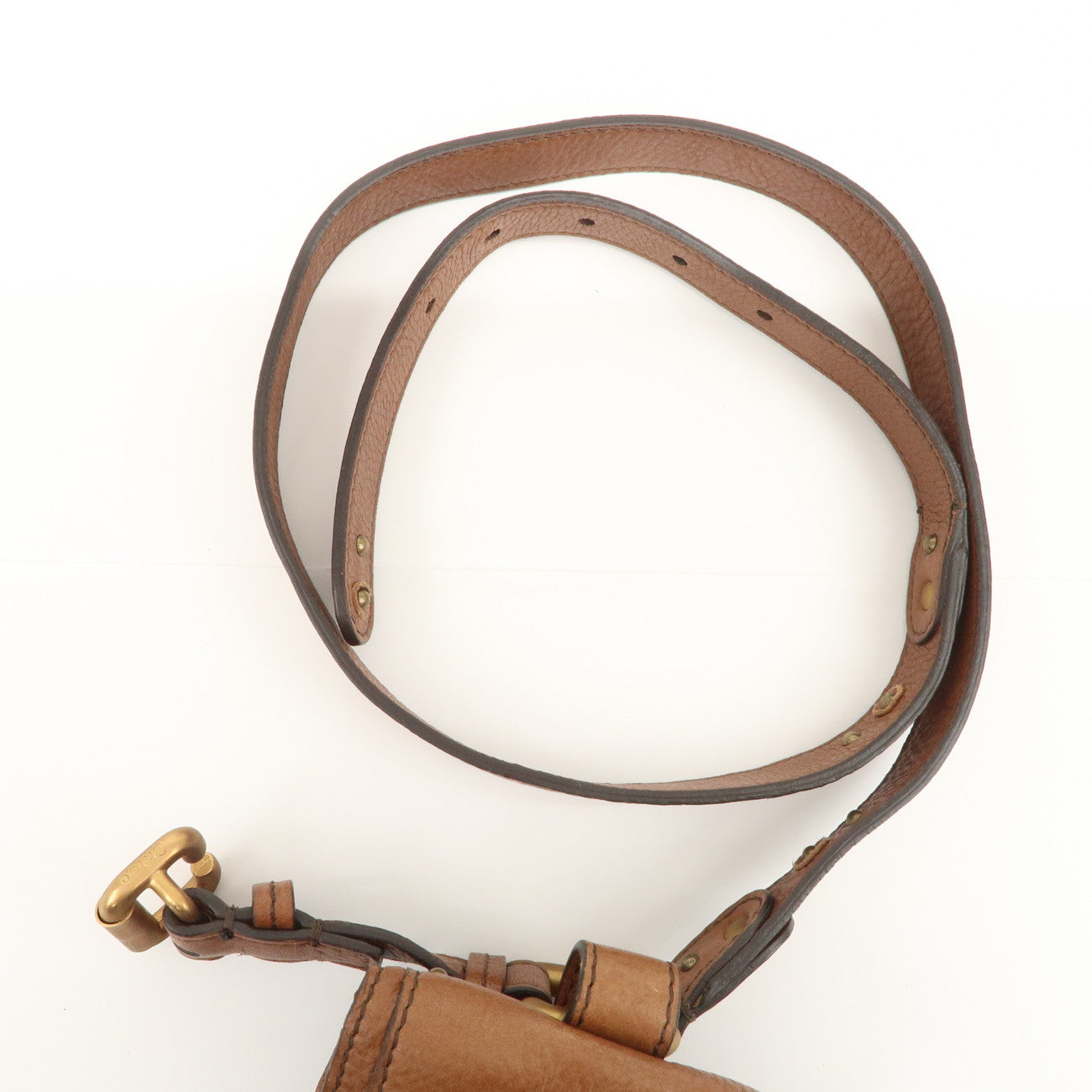 Chloe Paddington Belt Waist Bag Brown Gold