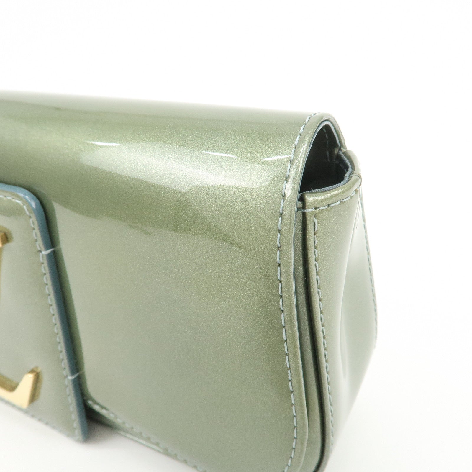 Louis Vuitton Vernis Leather Pochette Sobe Clutch Bag Blue