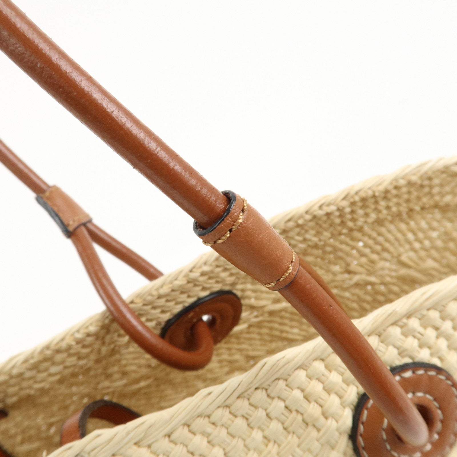 LOEWE Anagram Raffia Basket Bag Shoulder Bag Mini Tote Bag Natural