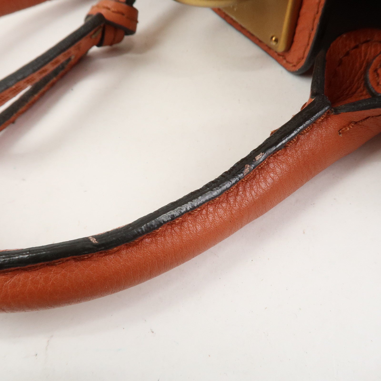 Chloe Paddington Leather Hand Bag Shoulder Bag Orange