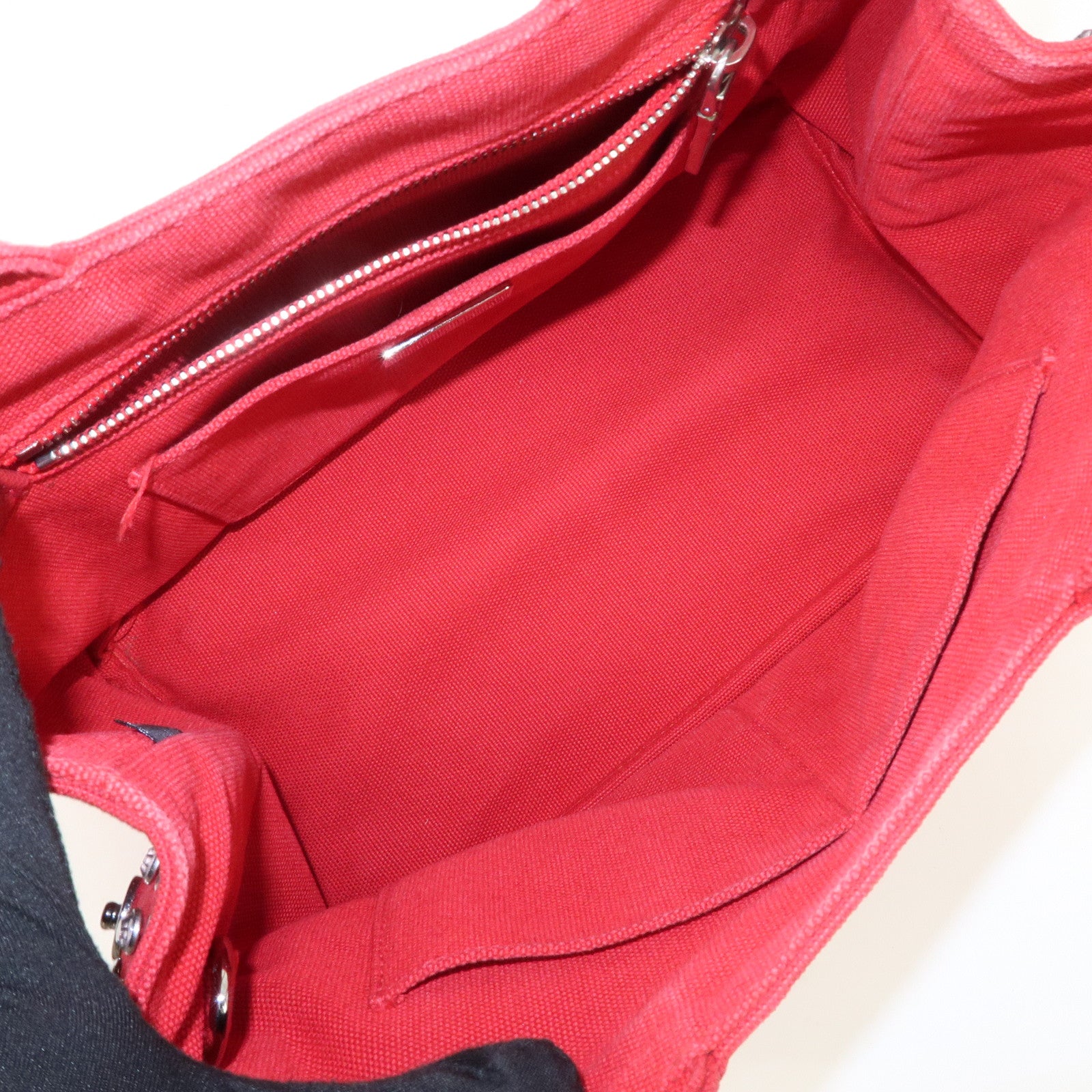 PRADA Canapa Mini Canvas Hand Bag Castilian Red BN2439